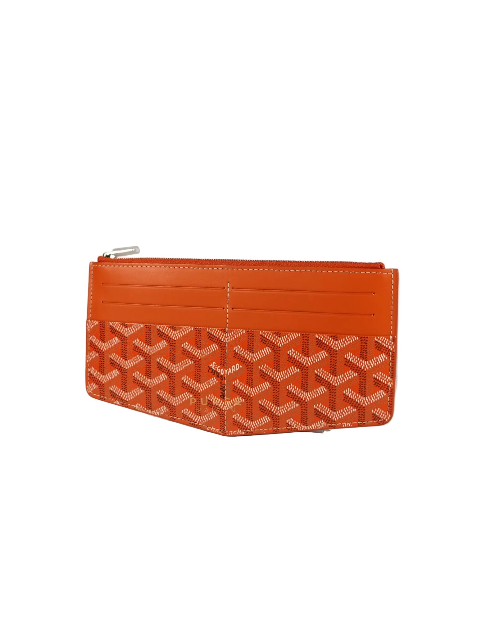 Louise Insert Zippy Wallet in Orange Goyardine Canvas | Purse Maison Luxury Bags Shop