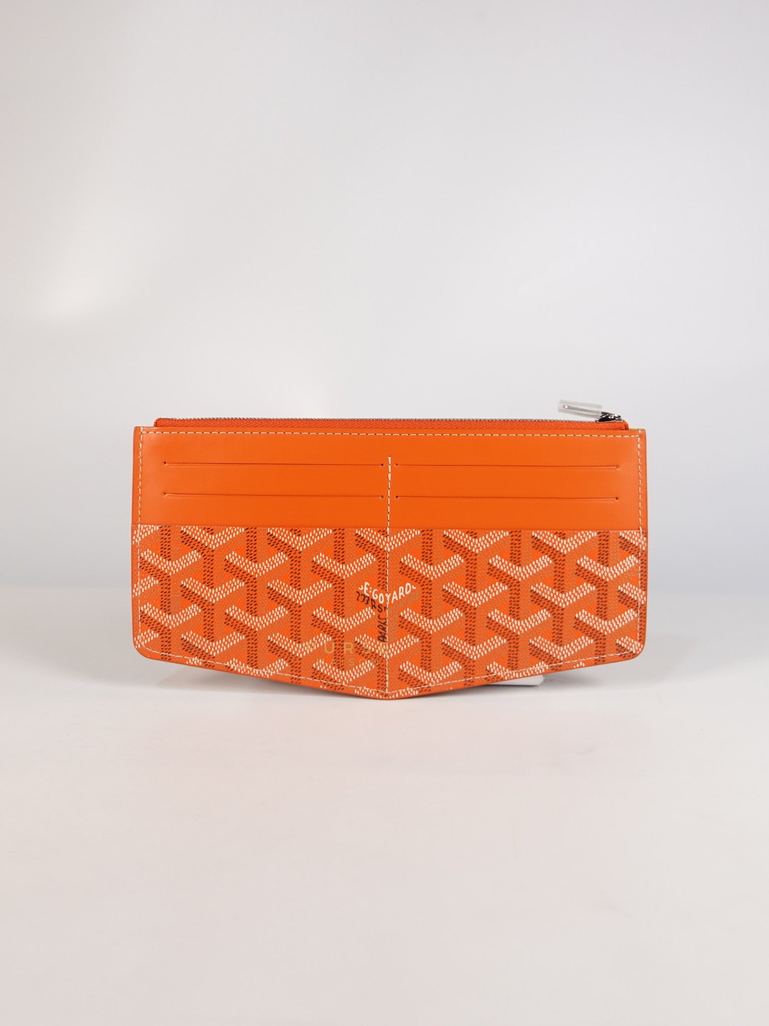 Louise Insert Zippy Wallet in Orange Goyardine Canvas | Purse Maison Luxury Bags Shop