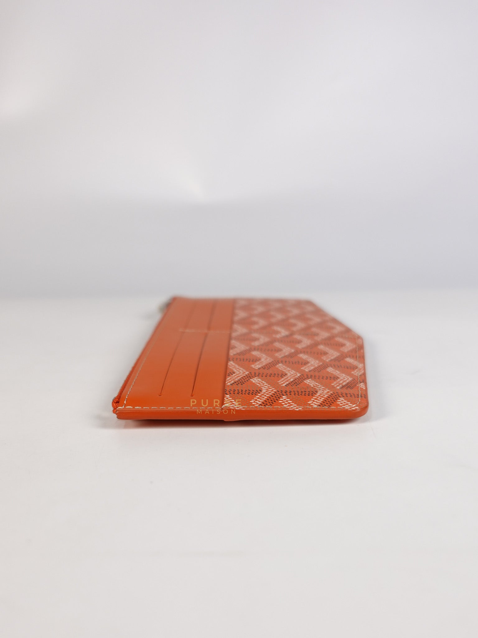 Louise Insert Zippy Wallet in Orange Goyardine Canvas | Purse Maison Luxury Bags Shop