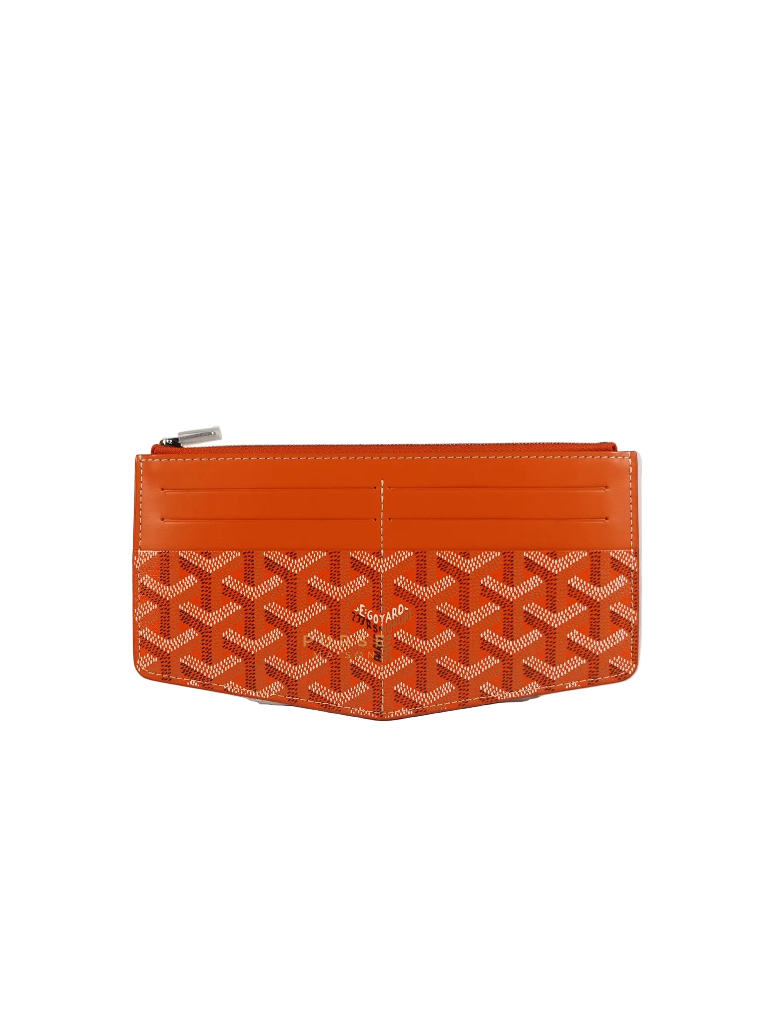 Louise Insert Zippy Wallet in Orange Goyardine Canvas | Purse Maison Luxury Bags Shop