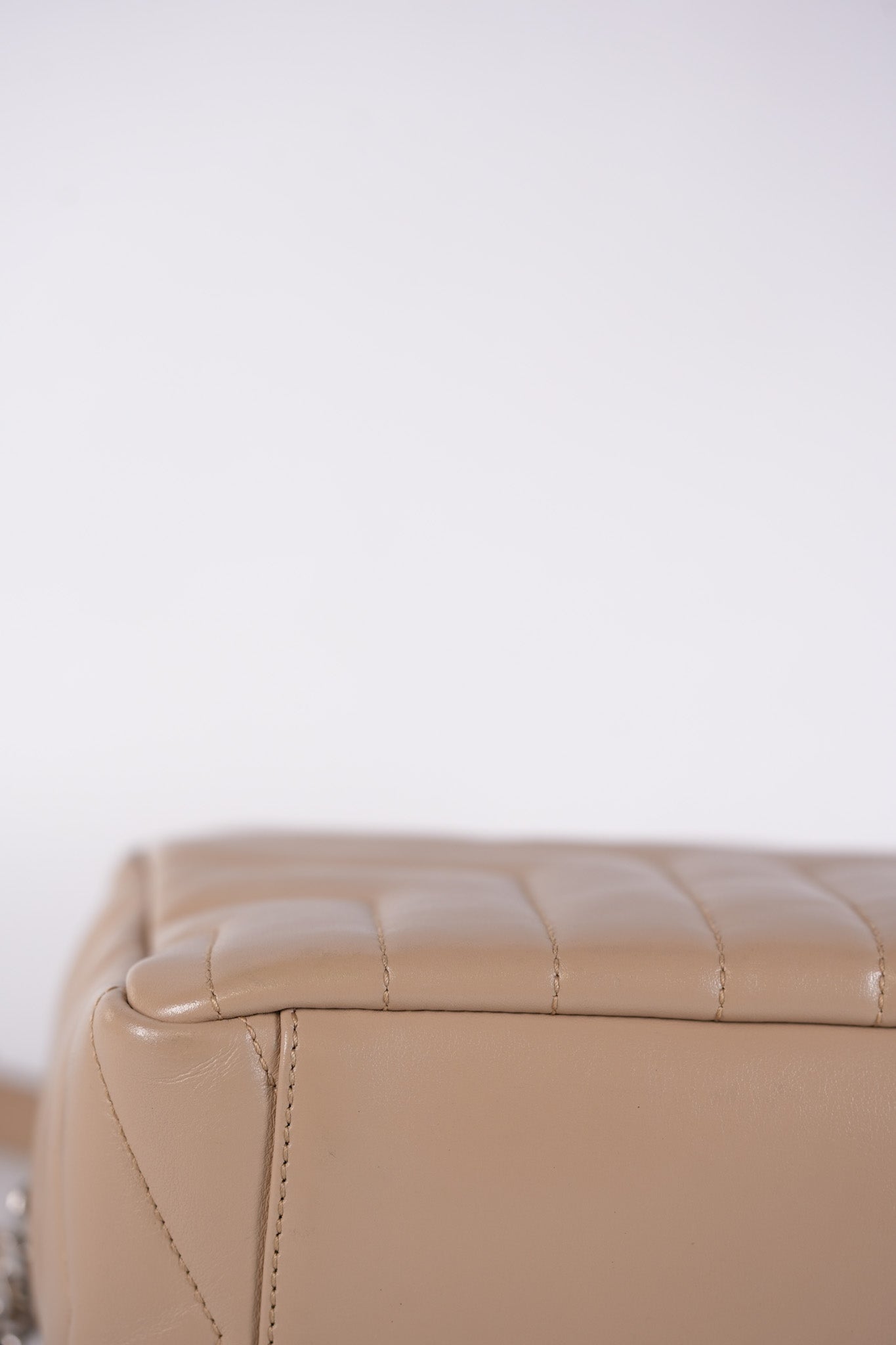 Loulou Bowling Bag in Beige Calfskin Leather & Silver Hardware | Purse Maison Luxury Bags Shop