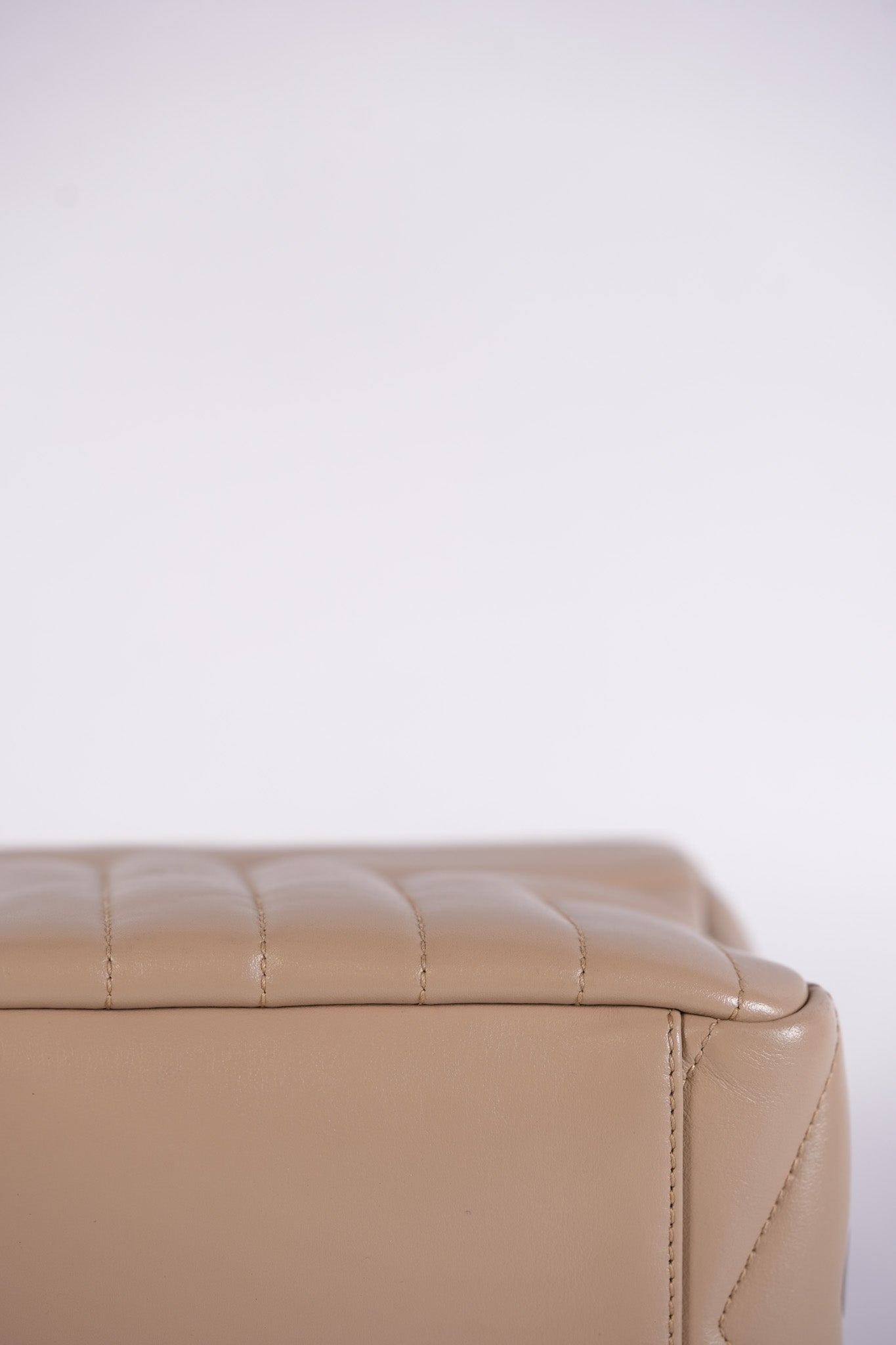 Loulou Bowling Bag in Beige Calfskin Leather & Silver Hardware | Purse Maison Luxury Bags Shop