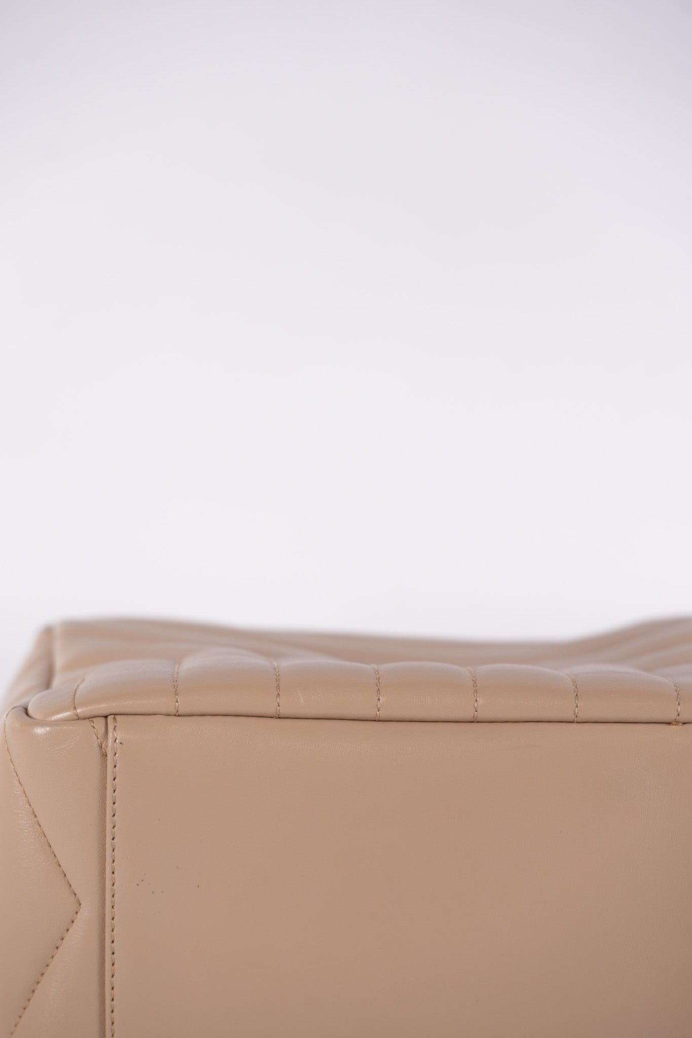 Loulou Bowling Bag in Beige Calfskin Leather & Silver Hardware | Purse Maison Luxury Bags Shop