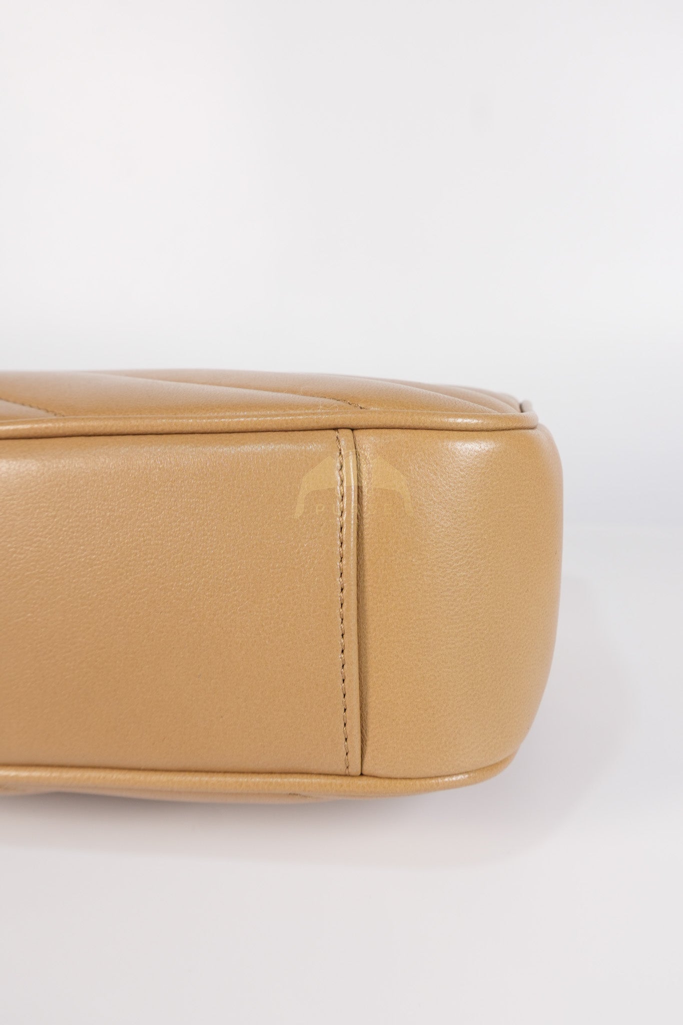 Loulou Shoulder Bag Small in Dark Beige Matelasse Lambskin | Purse Maison Luxury Bags Shop