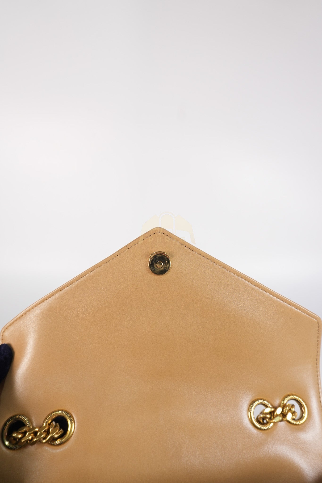 Loulou Shoulder Bag Small in Dark Beige Matelasse Lambskin | Purse Maison Luxury Bags Shop