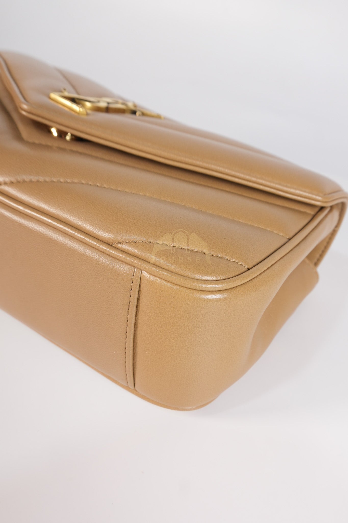 Loulou Shoulder Bag Small in Dark Beige Matelasse Lambskin | Purse Maison Luxury Bags Shop