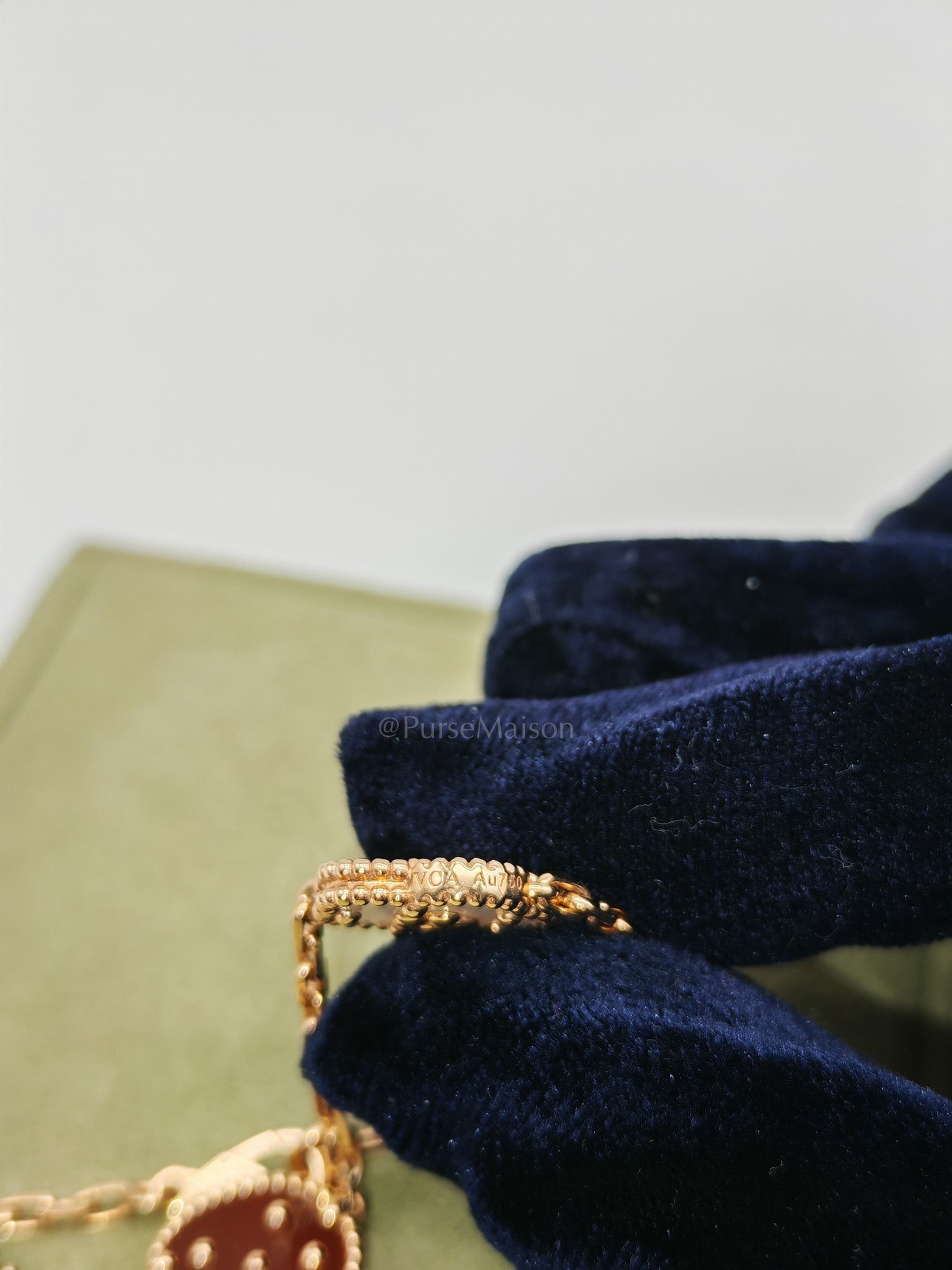Lucky Spring 5 Motifs Bracelet in Rose Gold White MOP Carnelian Lady Bug Motif and Onyx Year 2024 | Purse Maison Luxury Bags Shop