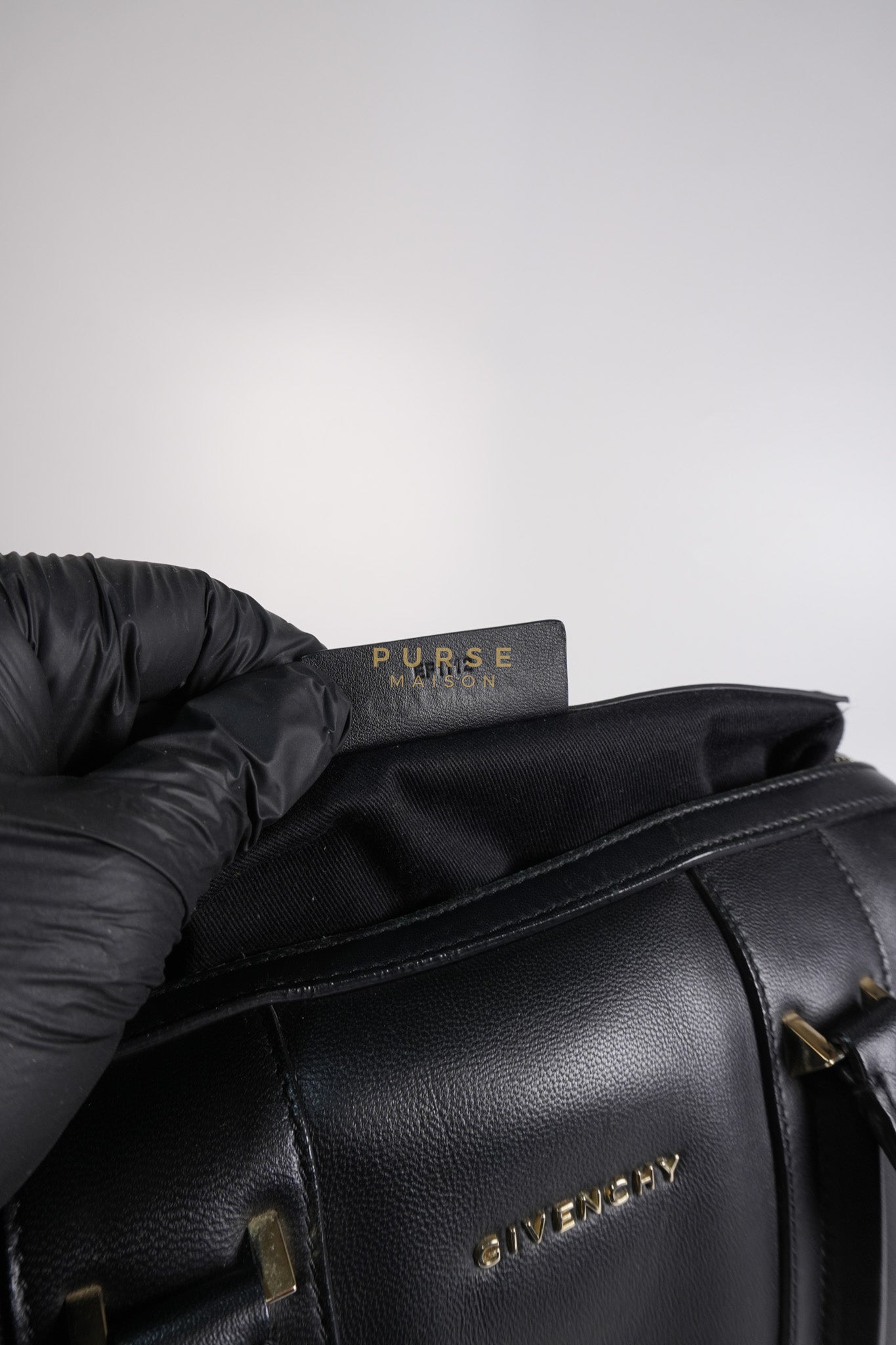 Lucrezia Duffle Bag in Black Smooth Calfskin Leather & Silver Leather | Purse Maison Luxury Bags Shop