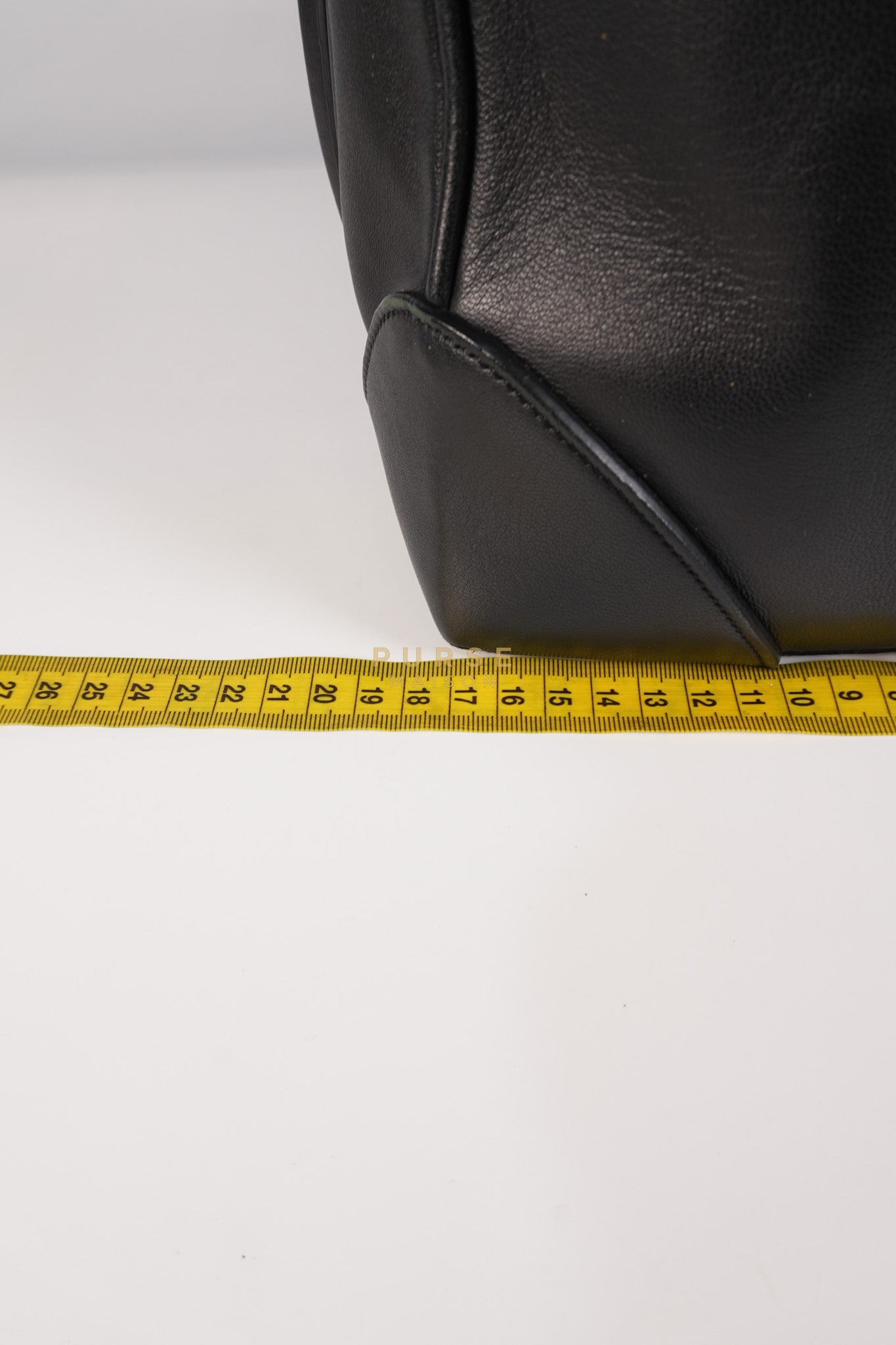 Lucrezia Duffle Bag in Black Smooth Calfskin Leather & Silver Leather | Purse Maison Luxury Bags Shop