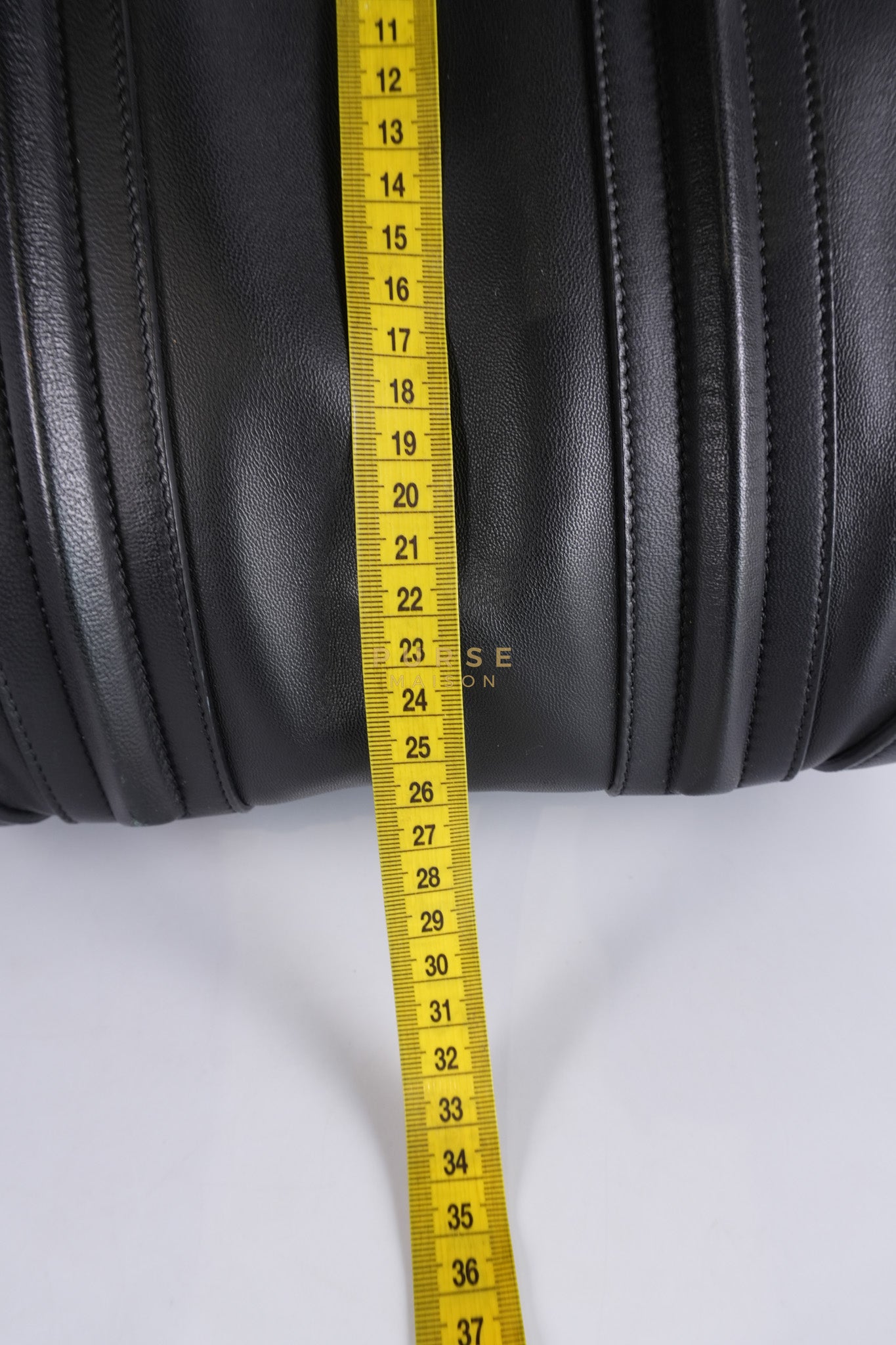 Lucrezia Duffle Bag in Black Smooth Calfskin Leather & Silver Leather | Purse Maison Luxury Bags Shop