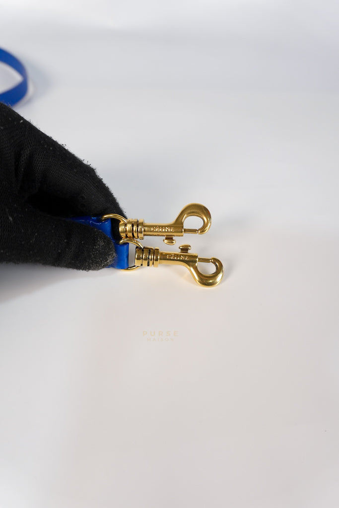 Luggage Nano Shoulder Bag in Blue Grained Leather | Purse Maison Luxury Bags Shop