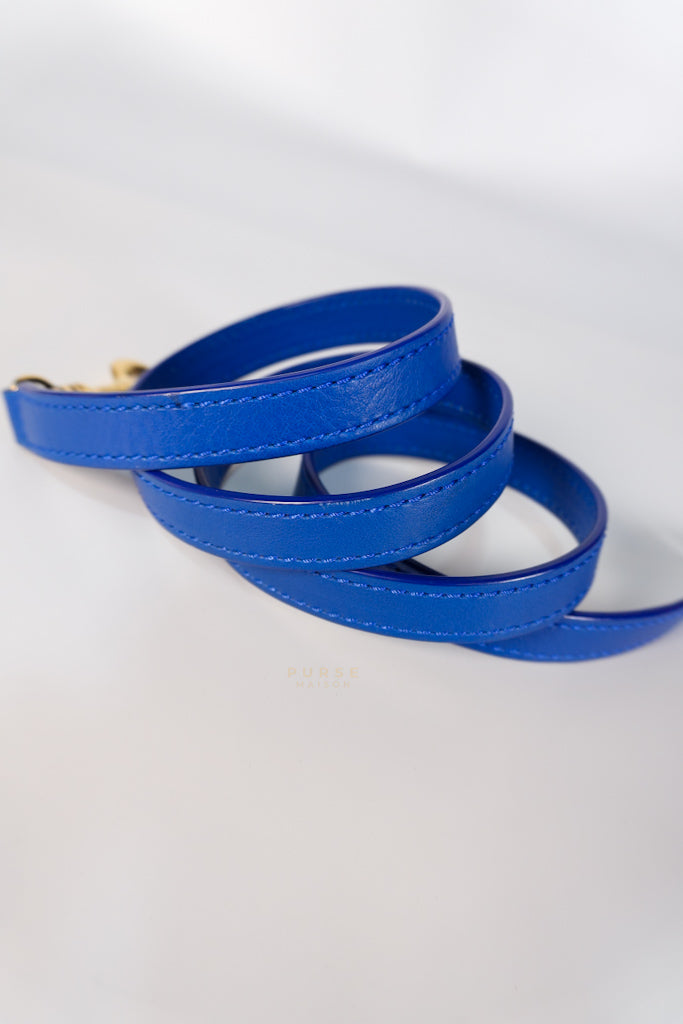 Luggage Nano Shoulder Bag in Blue Grained Leather | Purse Maison Luxury Bags Shop