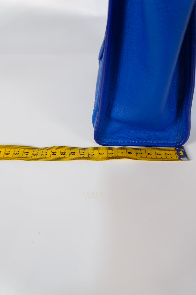 Luggage Nano Shoulder Bag in Blue Grained Leather | Purse Maison Luxury Bags Shop