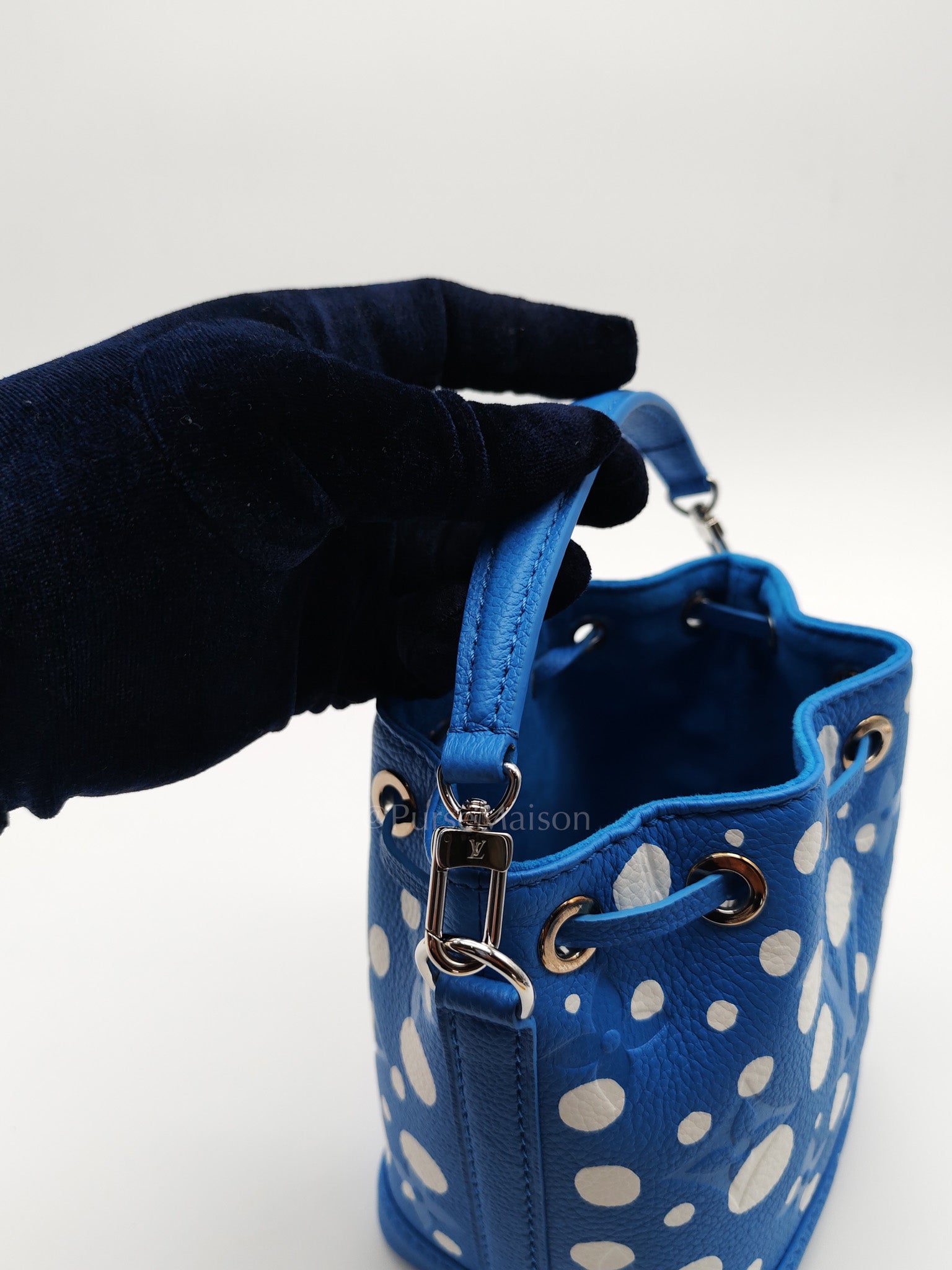 LV x Yayoi Kusama Nano Neo Noe Giant Monogram Infinity Dots Bucket Bag (Microchip) | Purse Maison Luxury Bags Shop