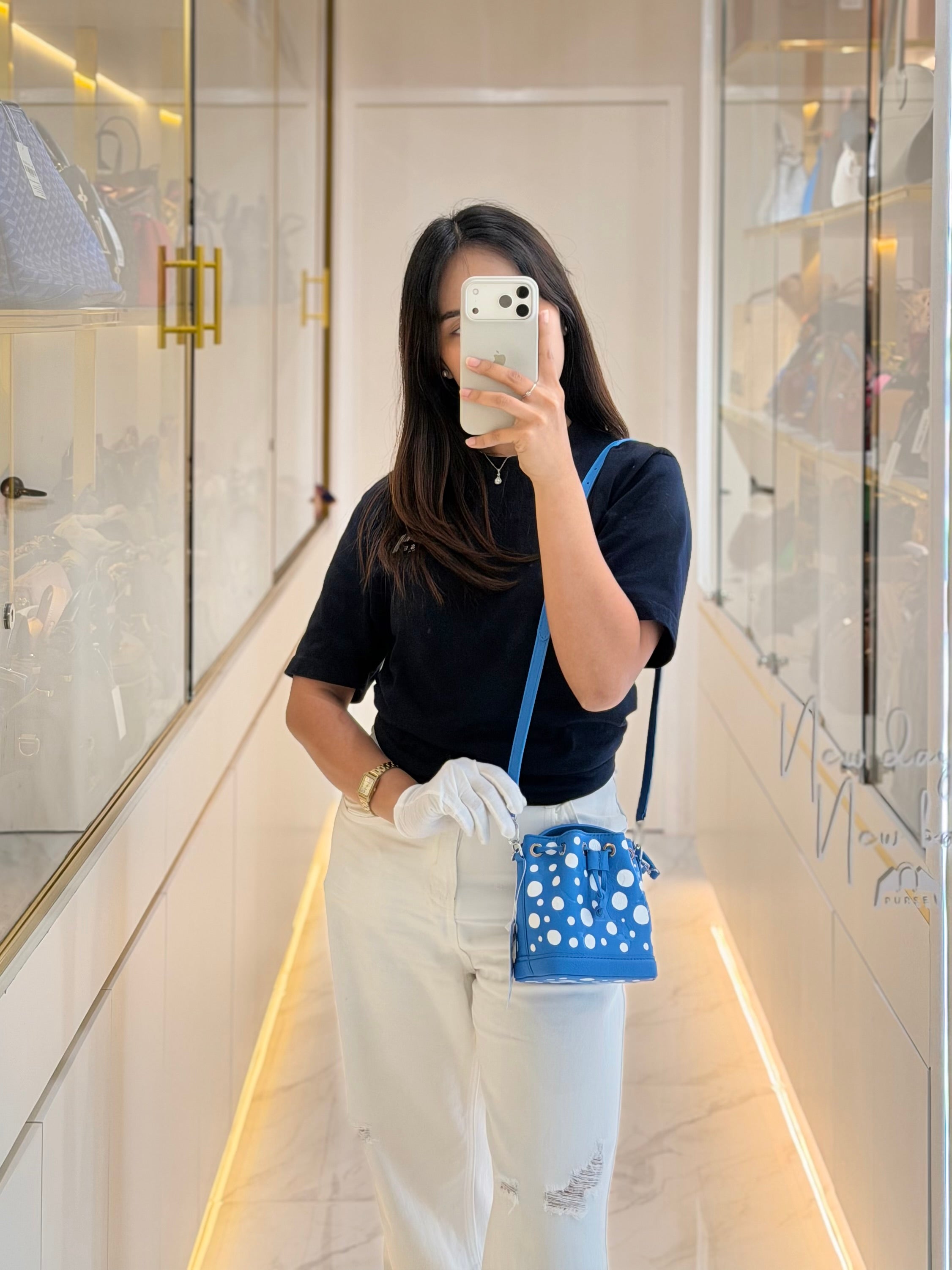 LV x Yayoi Kusama Nano Neo Noe Giant Monogram Infinity Dots Bucket Bag (Microchip) | Purse Maison Luxury Bags Shop