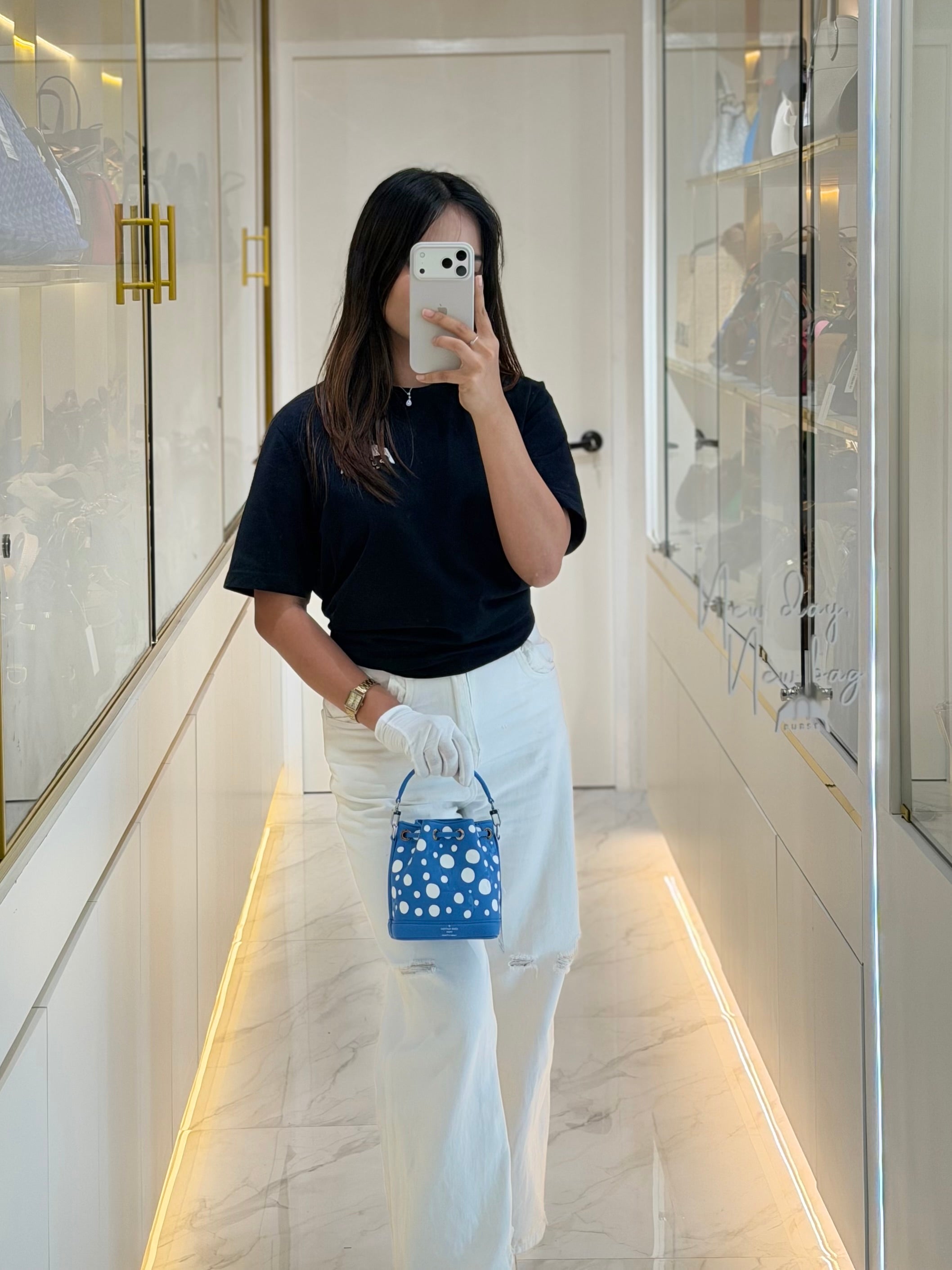 LV x Yayoi Kusama Nano Neo Noe Giant Monogram Infinity Dots Bucket Bag (Microchip) | Purse Maison Luxury Bags Shop