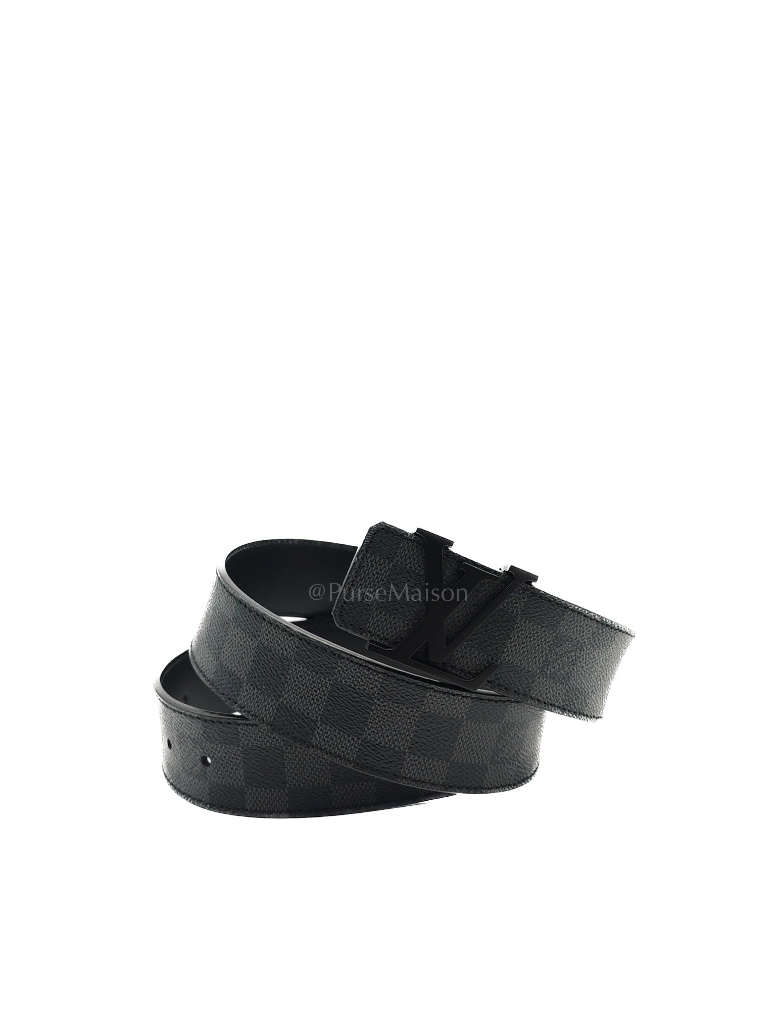 Louis Vuitton Belt in Damier Graphite Coated Canvas & Leather Size 85cm x 34cm