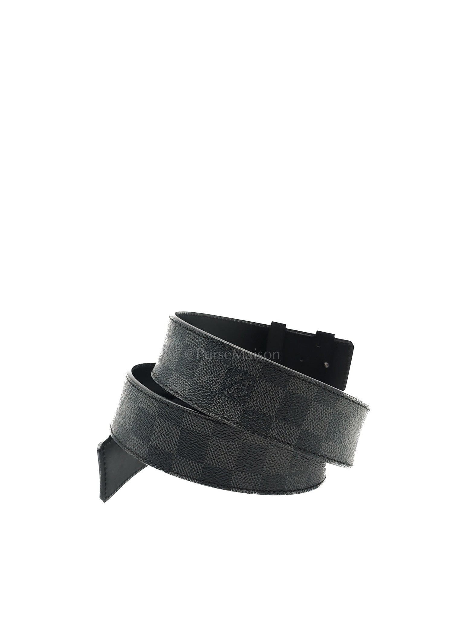 Louis Vuitton Belt in Damier Graphite Coated Canvas & Leather Size 85cm x 34cm
