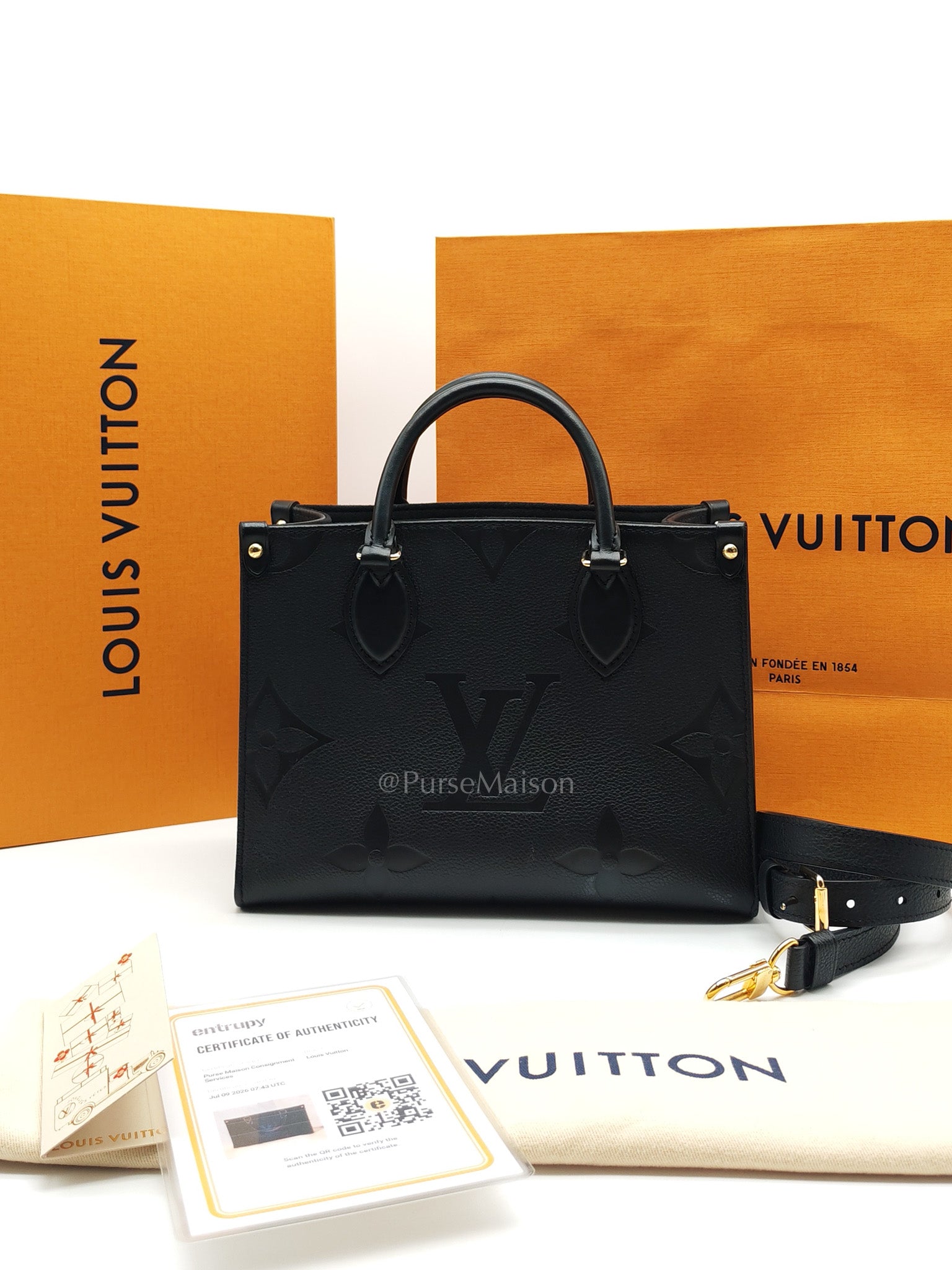 Louis Vuitton OnTheGo (OTG) PM in Black Empreinte Leather (Microchip)