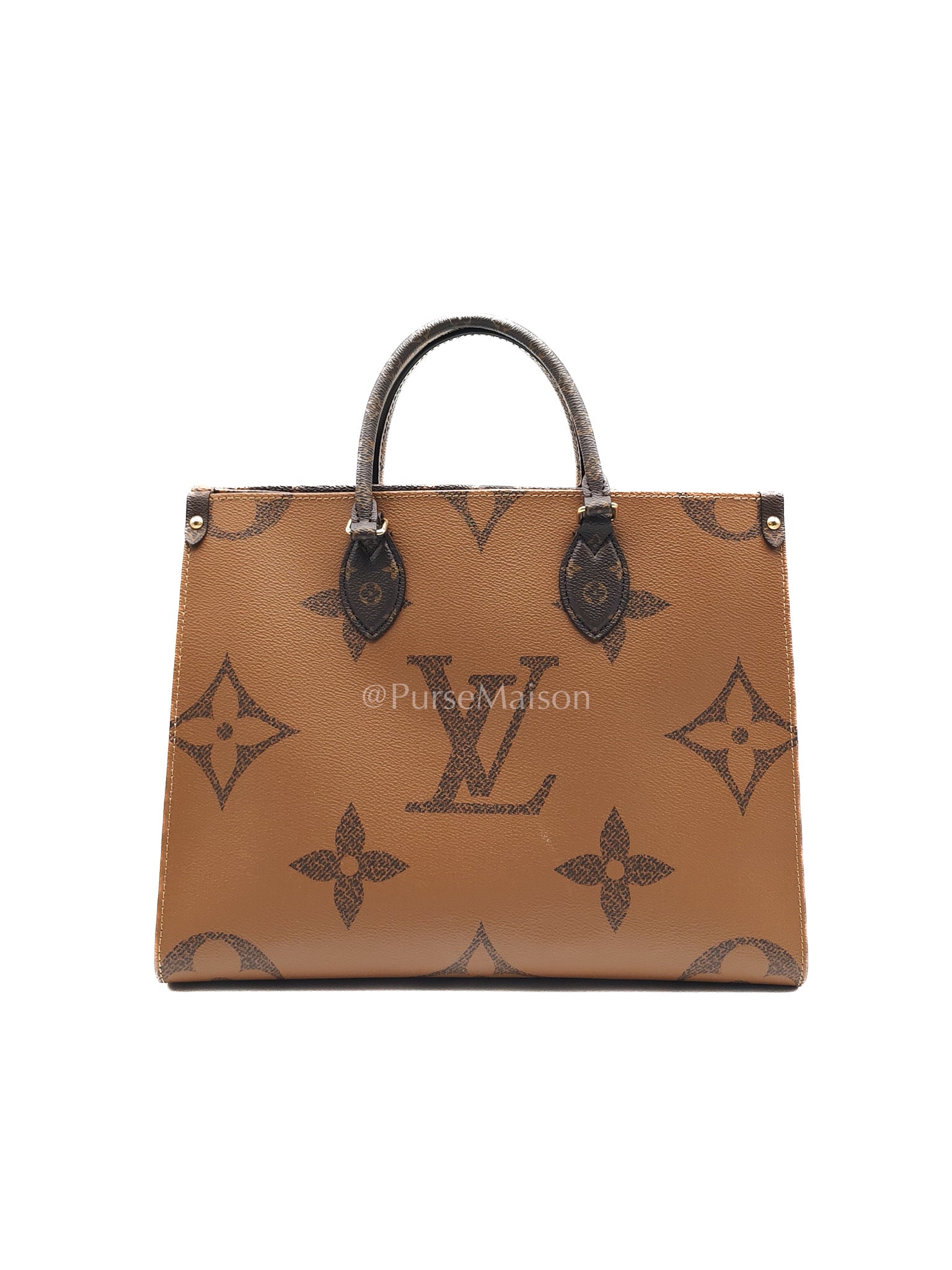 Louis Vuitton OntheGo MM in Reverse Monogram Canvas and Gold Hardware Microchip