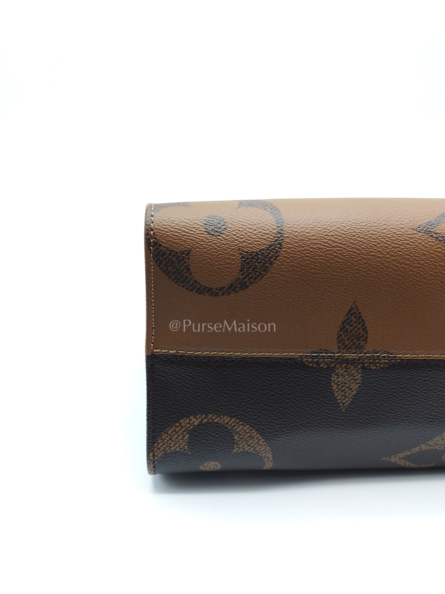 Louis Vuitton OntheGo MM in Reverse Monogram Canvas and Gold Hardware Microchip