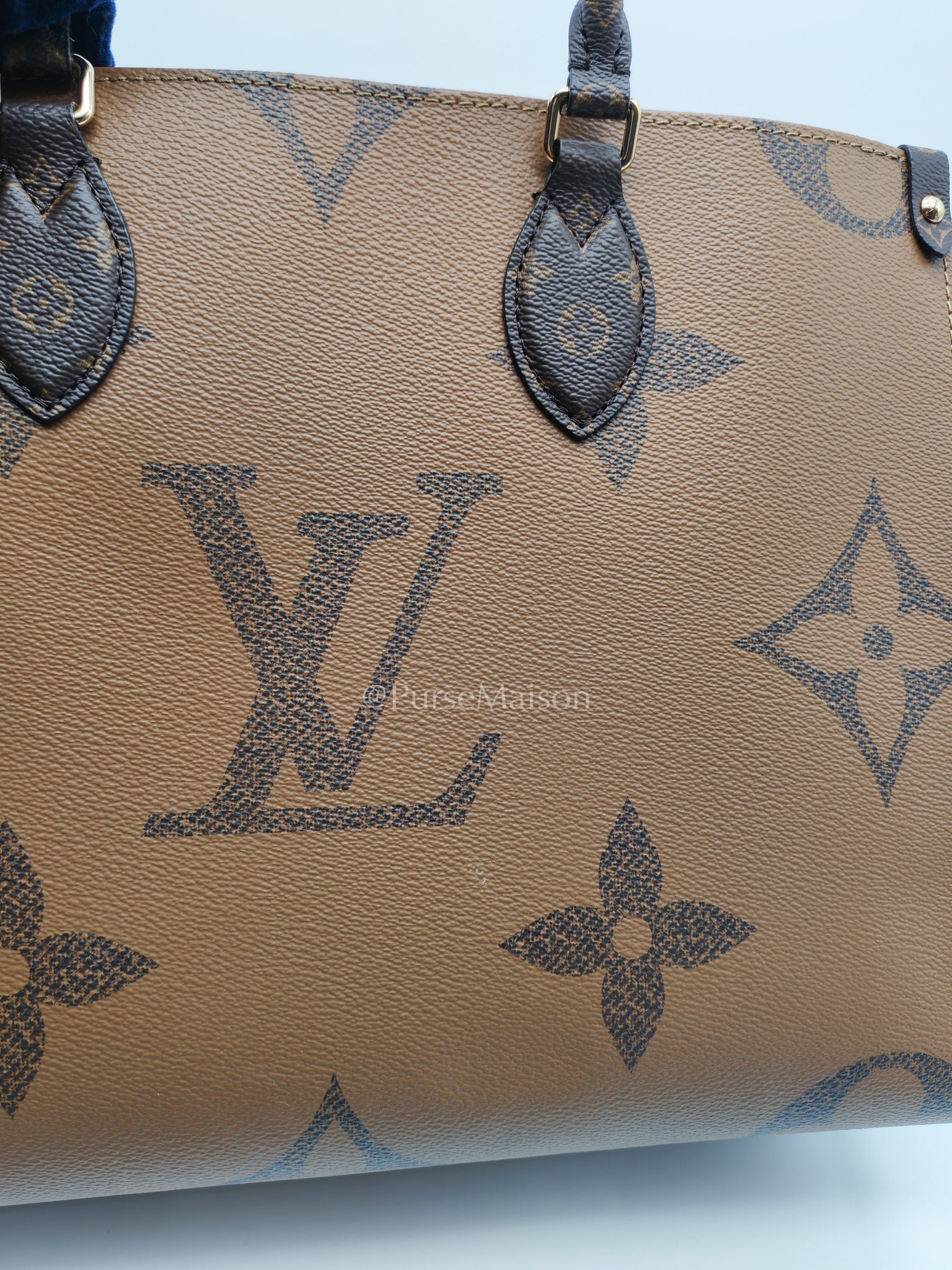 Louis Vuitton OntheGo MM in Reverse Monogram Canvas and Gold Hardware Microchip