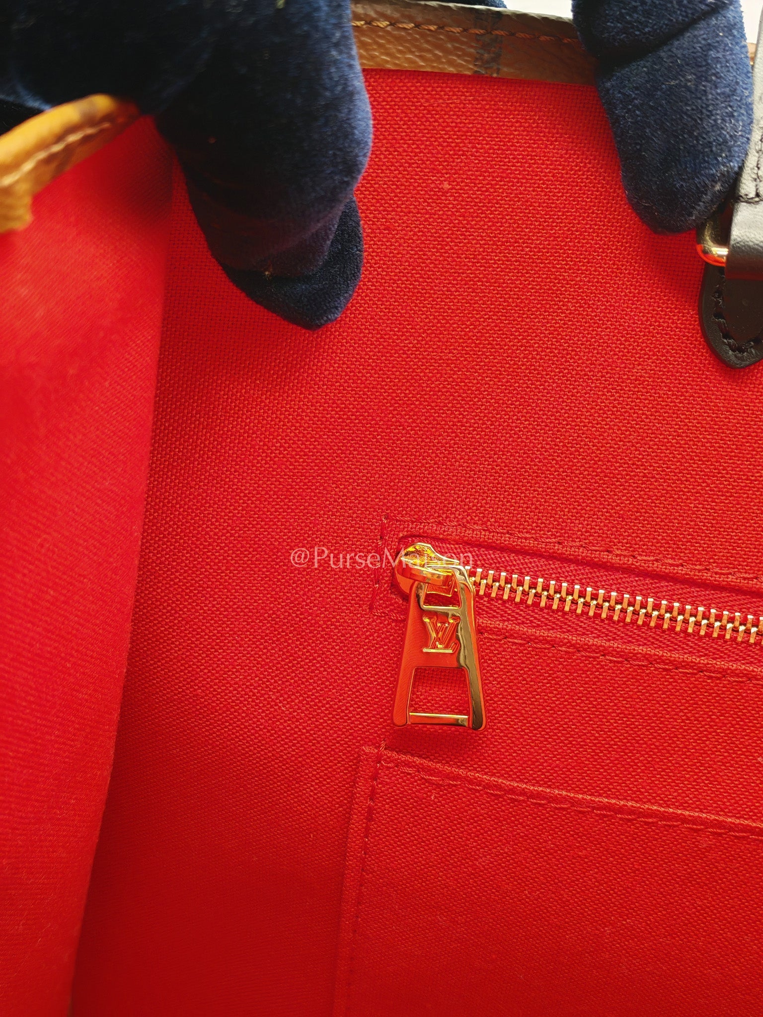 Louis Vuitton OntheGo MM in Reverse Monogram Canvas and Gold Hardware Microchip