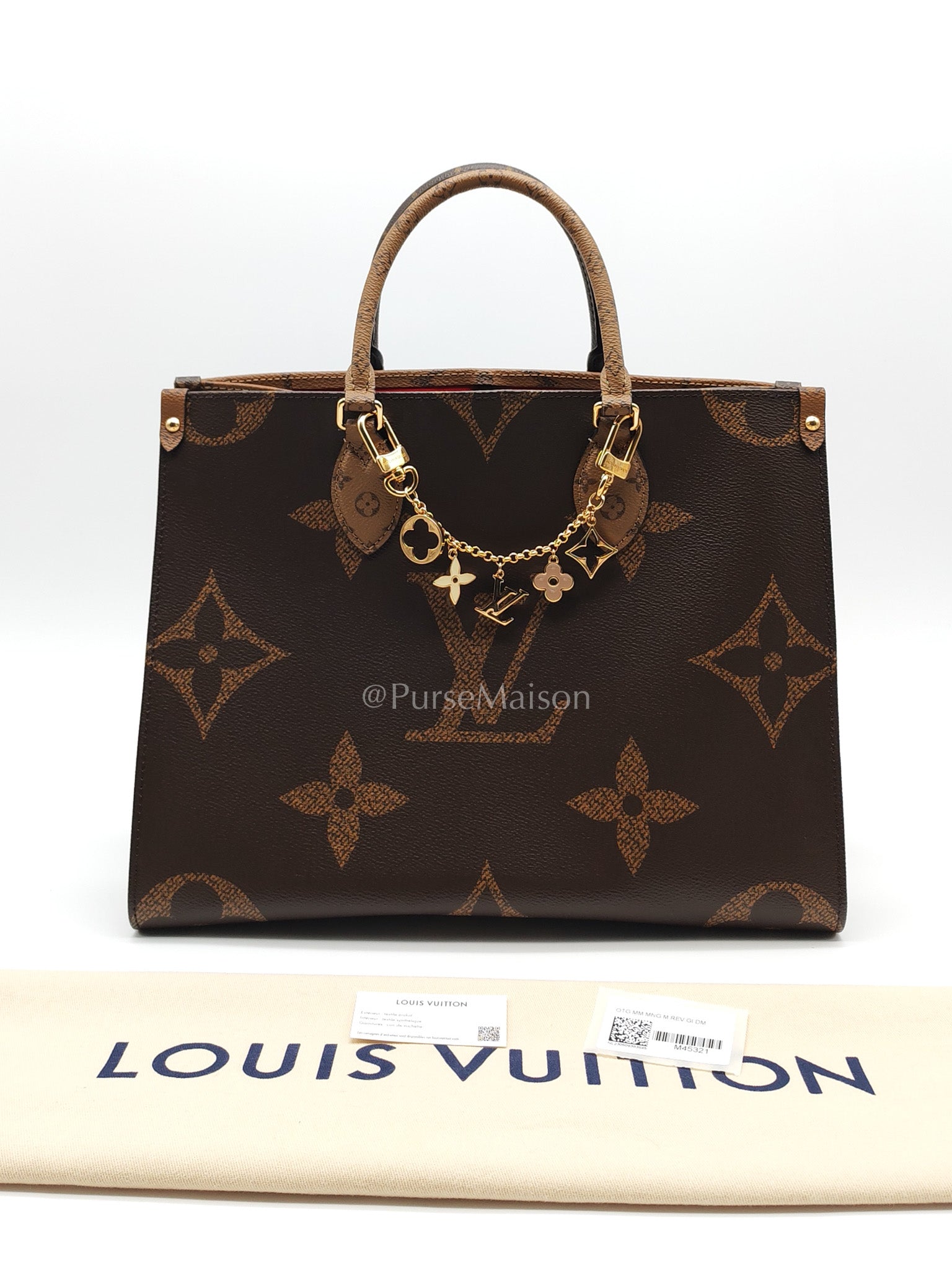 Louis Vuitton OntheGo MM in Reverse Monogram Canvas and Gold Hardware Microchip