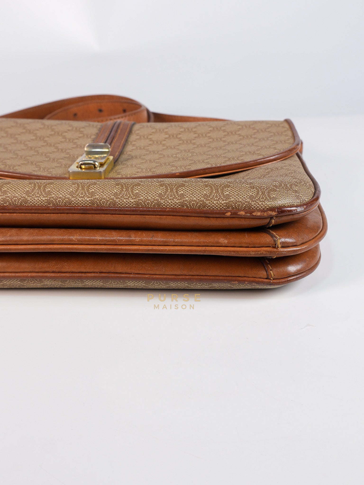 Macadam Crossbody Bag in Brown & Gold Hardware | Purse Maison Luxury Bags Shop