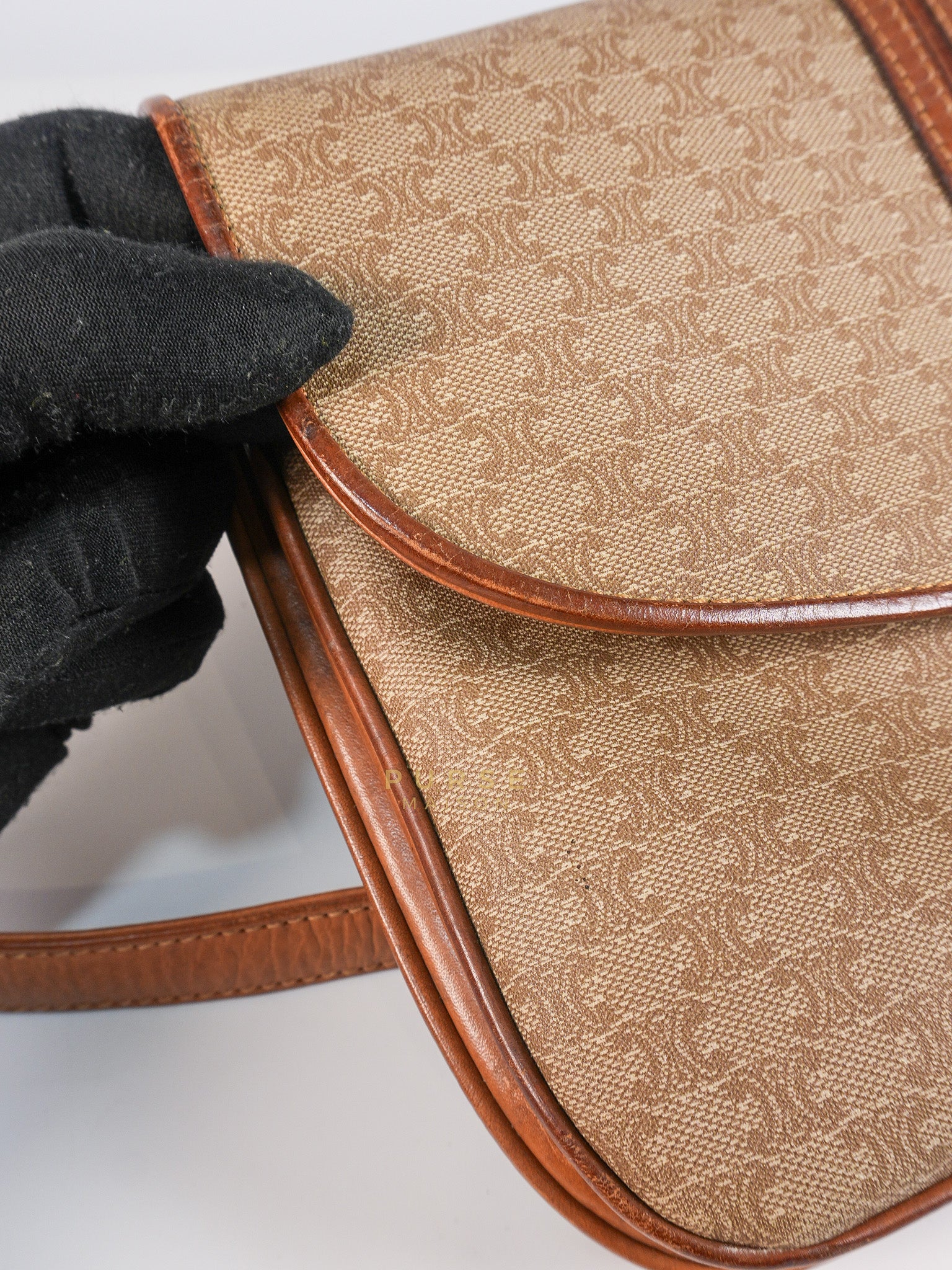 Macadam Crossbody Bag in Brown & Gold Hardware | Purse Maison Luxury Bags Shop