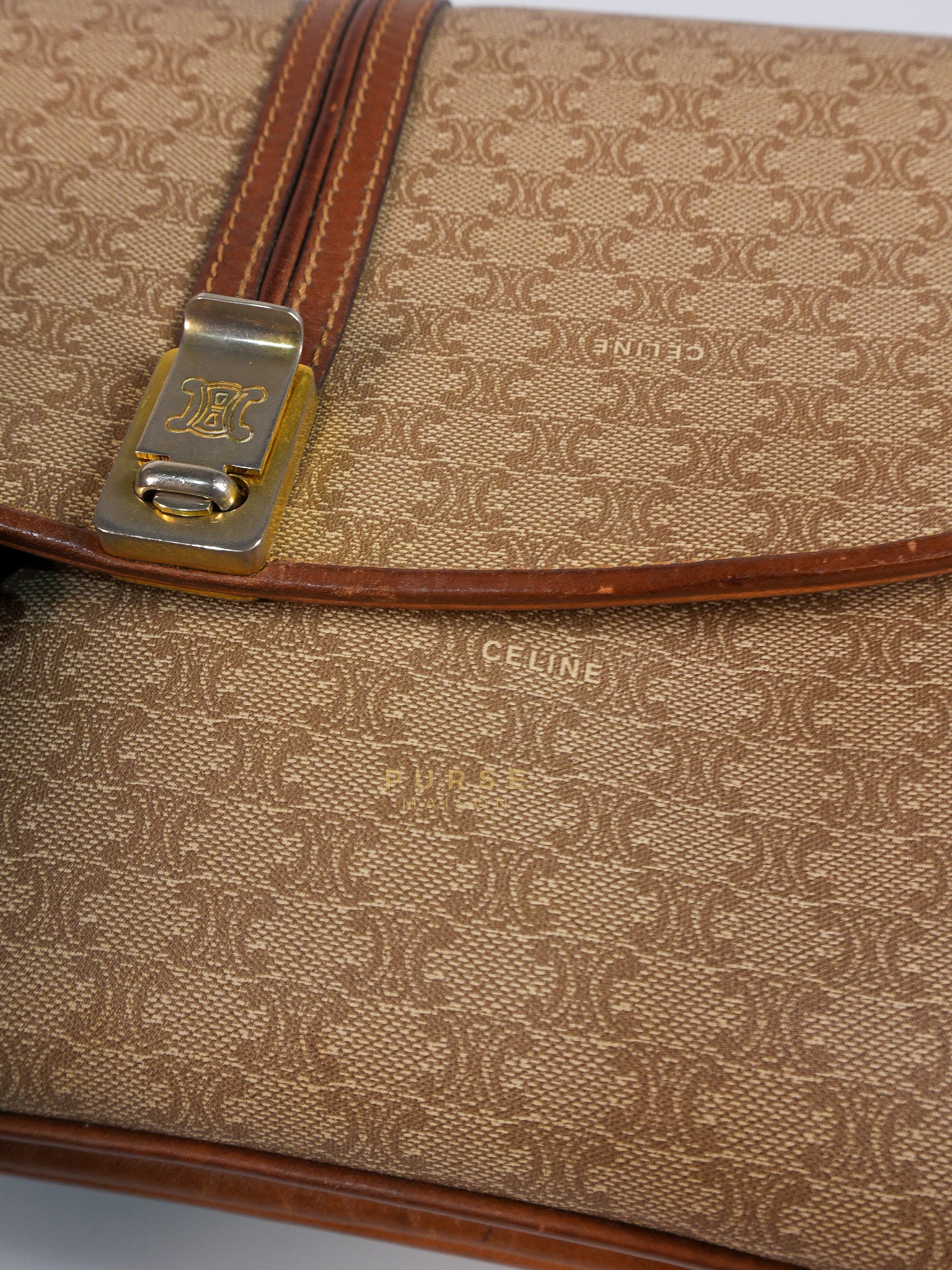 Macadam Crossbody Bag in Brown & Gold Hardware | Purse Maison Luxury Bags Shop