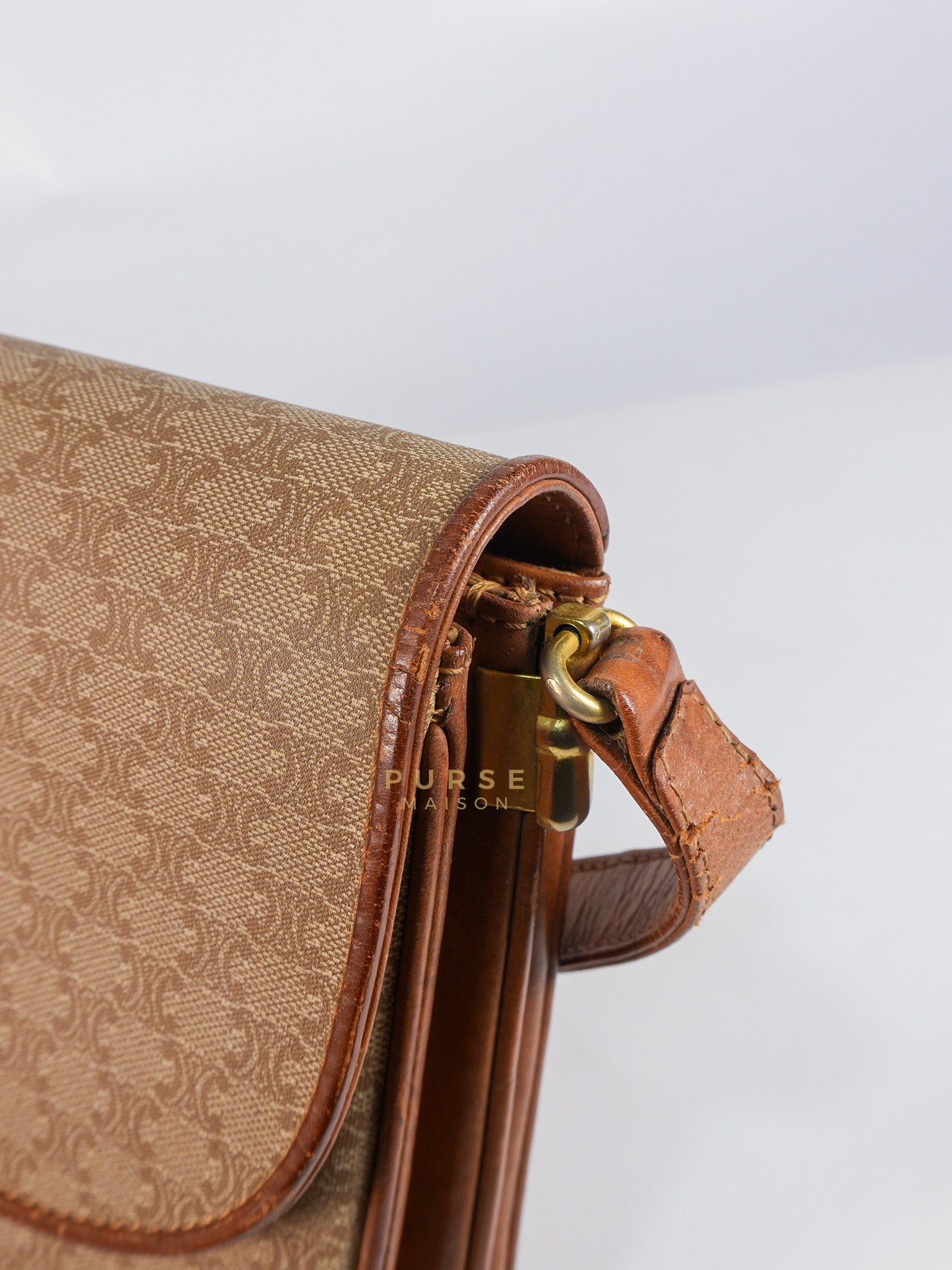 Macadam Crossbody Bag in Brown & Gold Hardware | Purse Maison Luxury Bags Shop