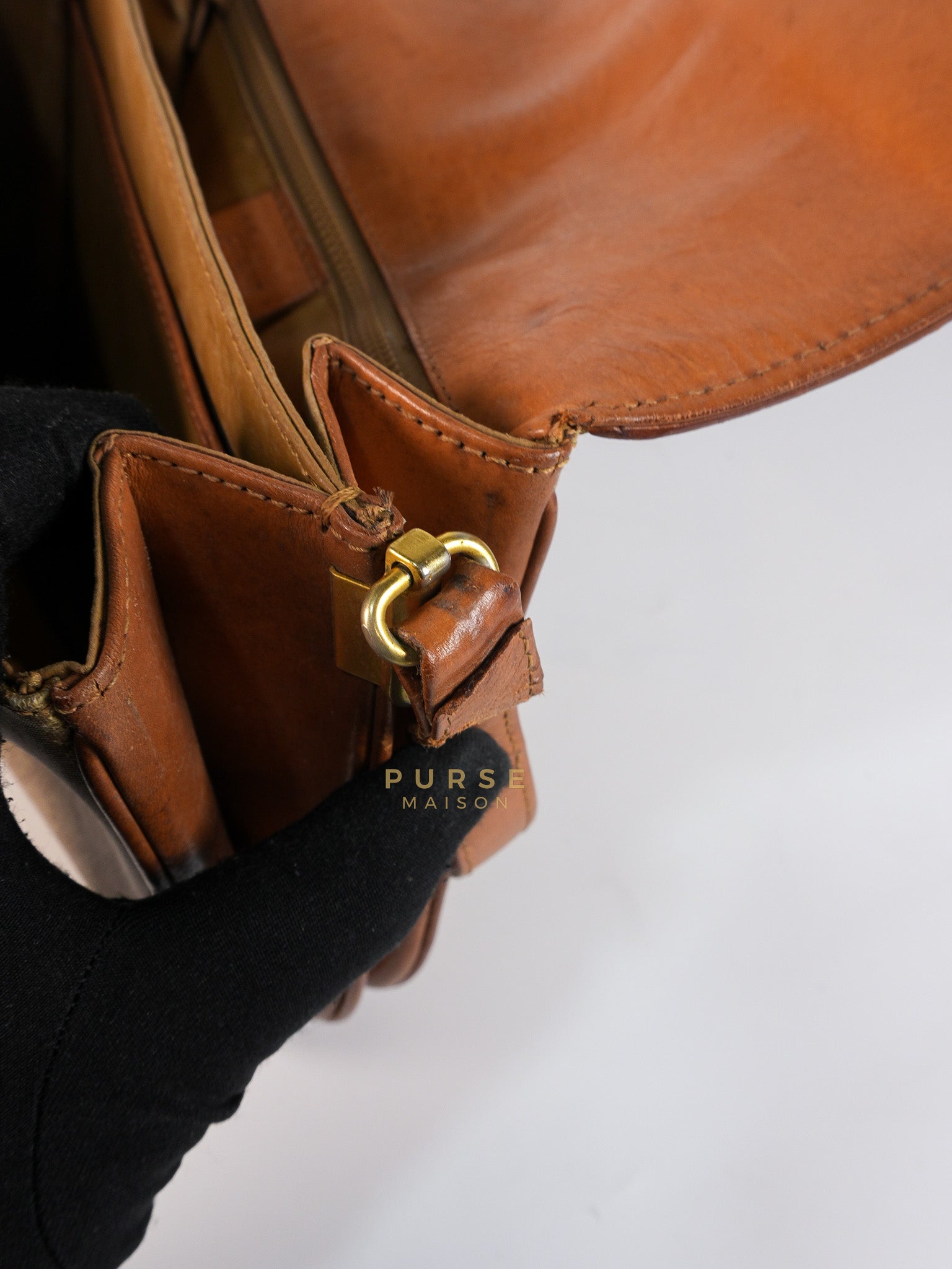 Macadam Crossbody Bag in Brown & Gold Hardware | Purse Maison Luxury Bags Shop