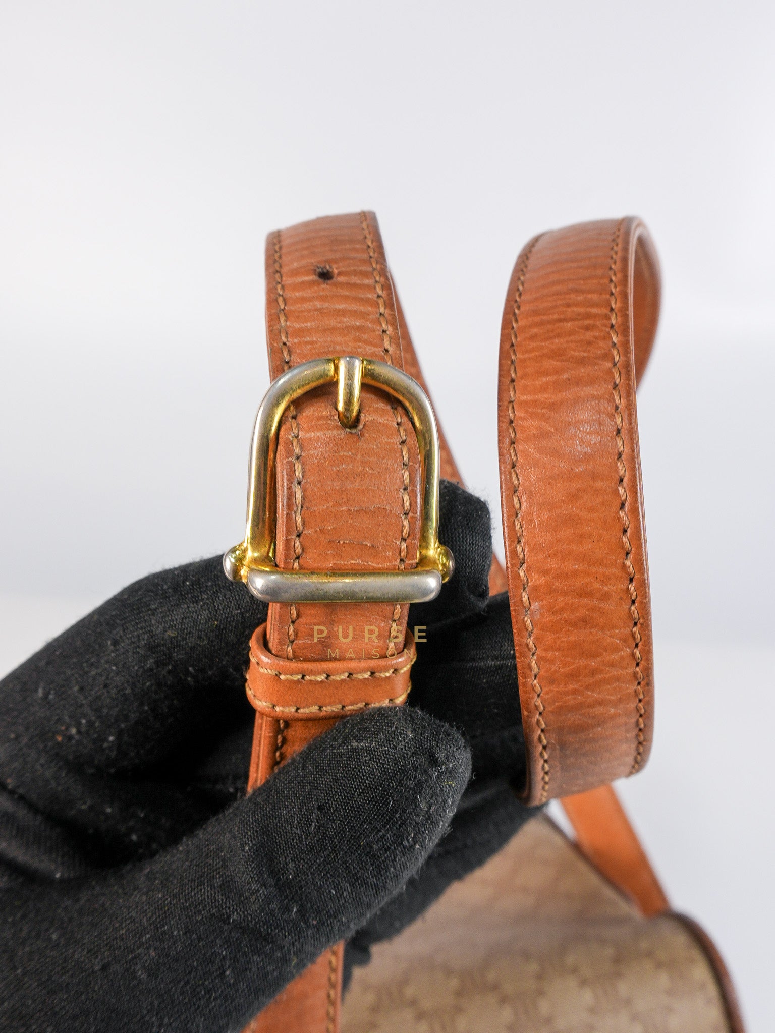 Macadam Crossbody Bag in Brown & Gold Hardware | Purse Maison Luxury Bags Shop