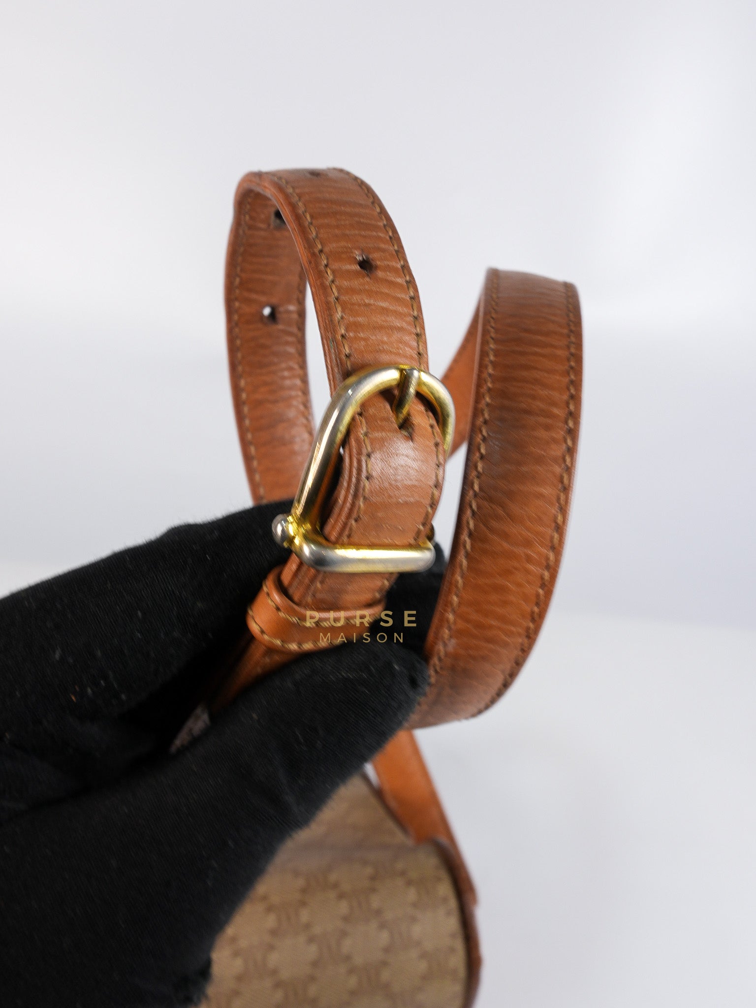 Macadam Crossbody Bag in Brown & Gold Hardware | Purse Maison Luxury Bags Shop