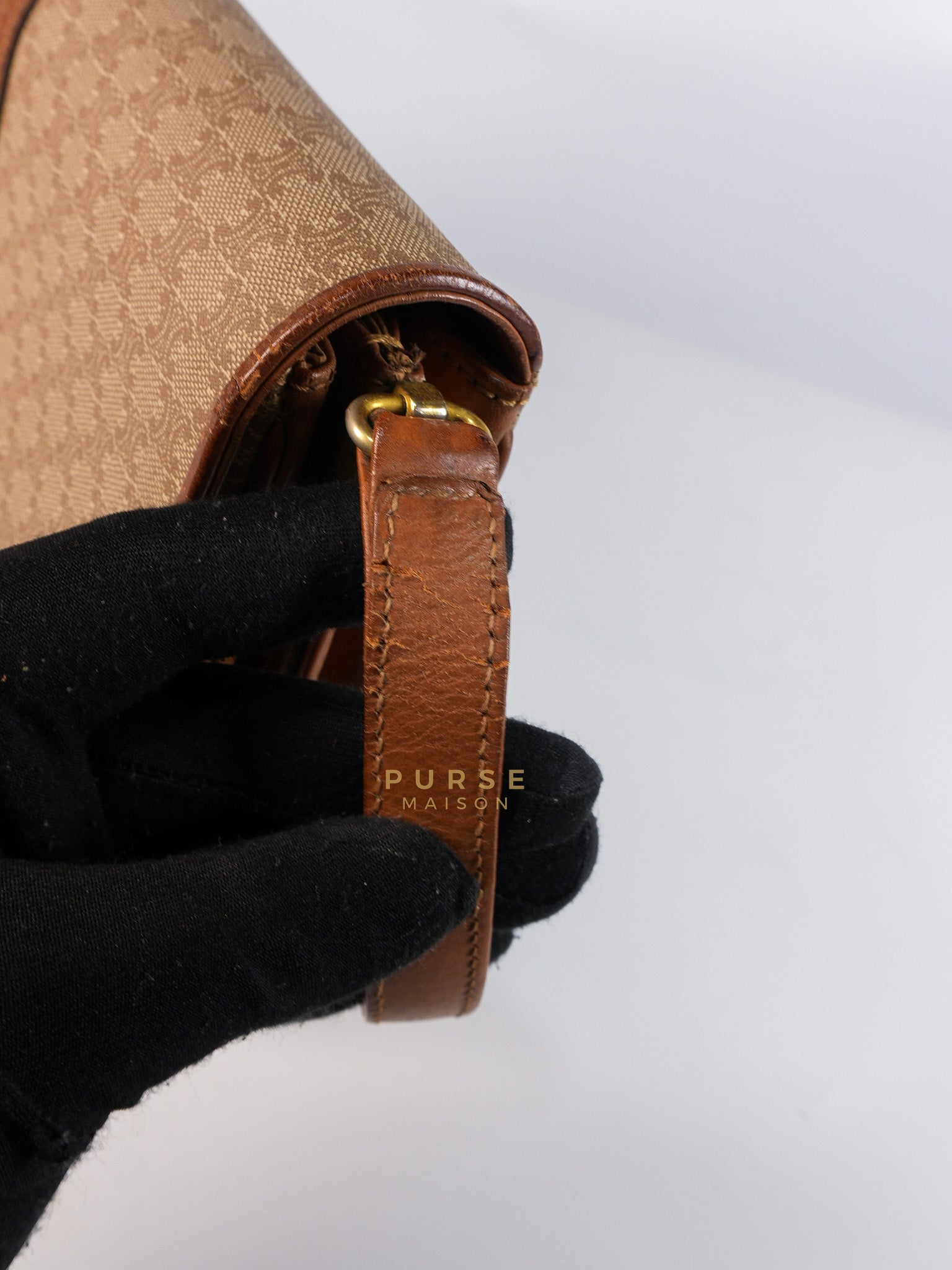 Macadam Crossbody Bag in Brown & Gold Hardware | Purse Maison Luxury Bags Shop