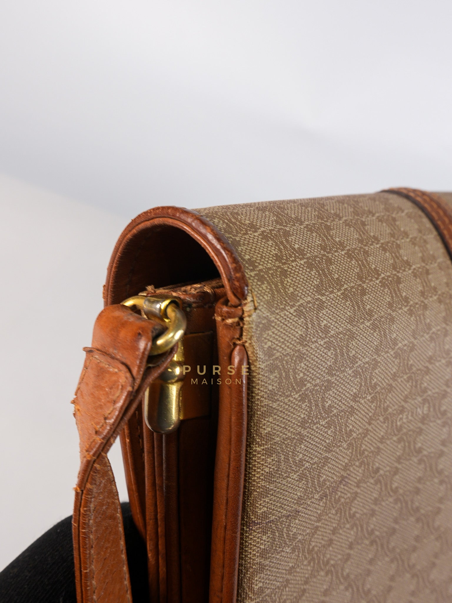 Macadam Crossbody Bag in Brown & Gold Hardware | Purse Maison Luxury Bags Shop