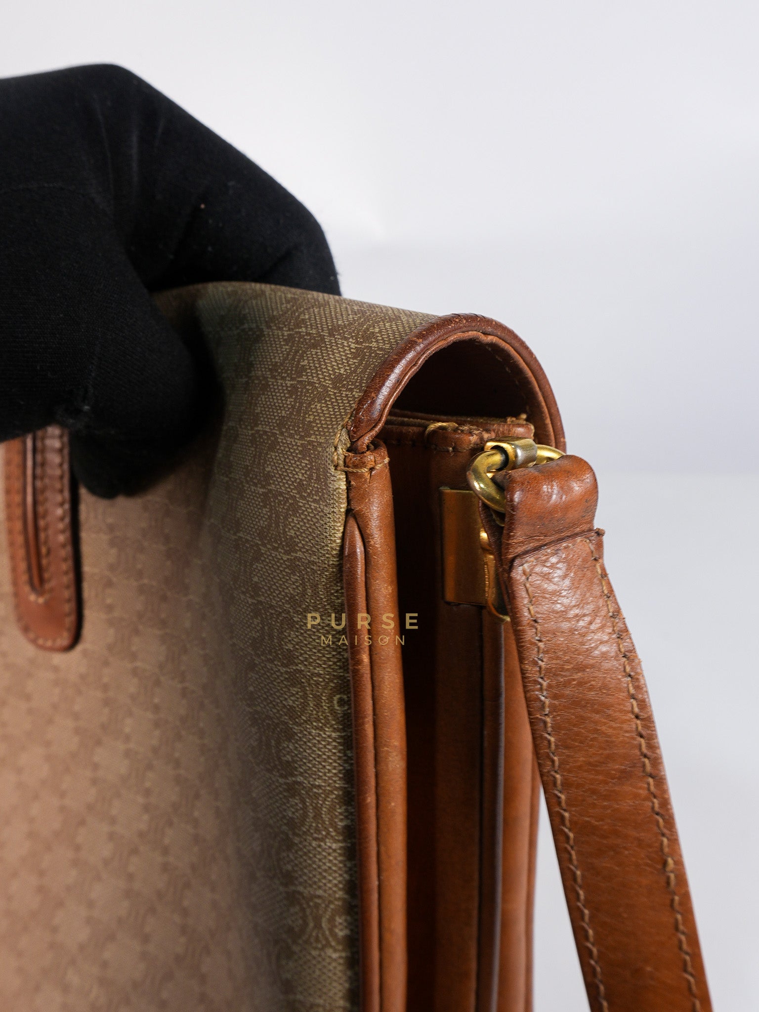 Macadam Crossbody Bag in Brown & Gold Hardware | Purse Maison Luxury Bags Shop