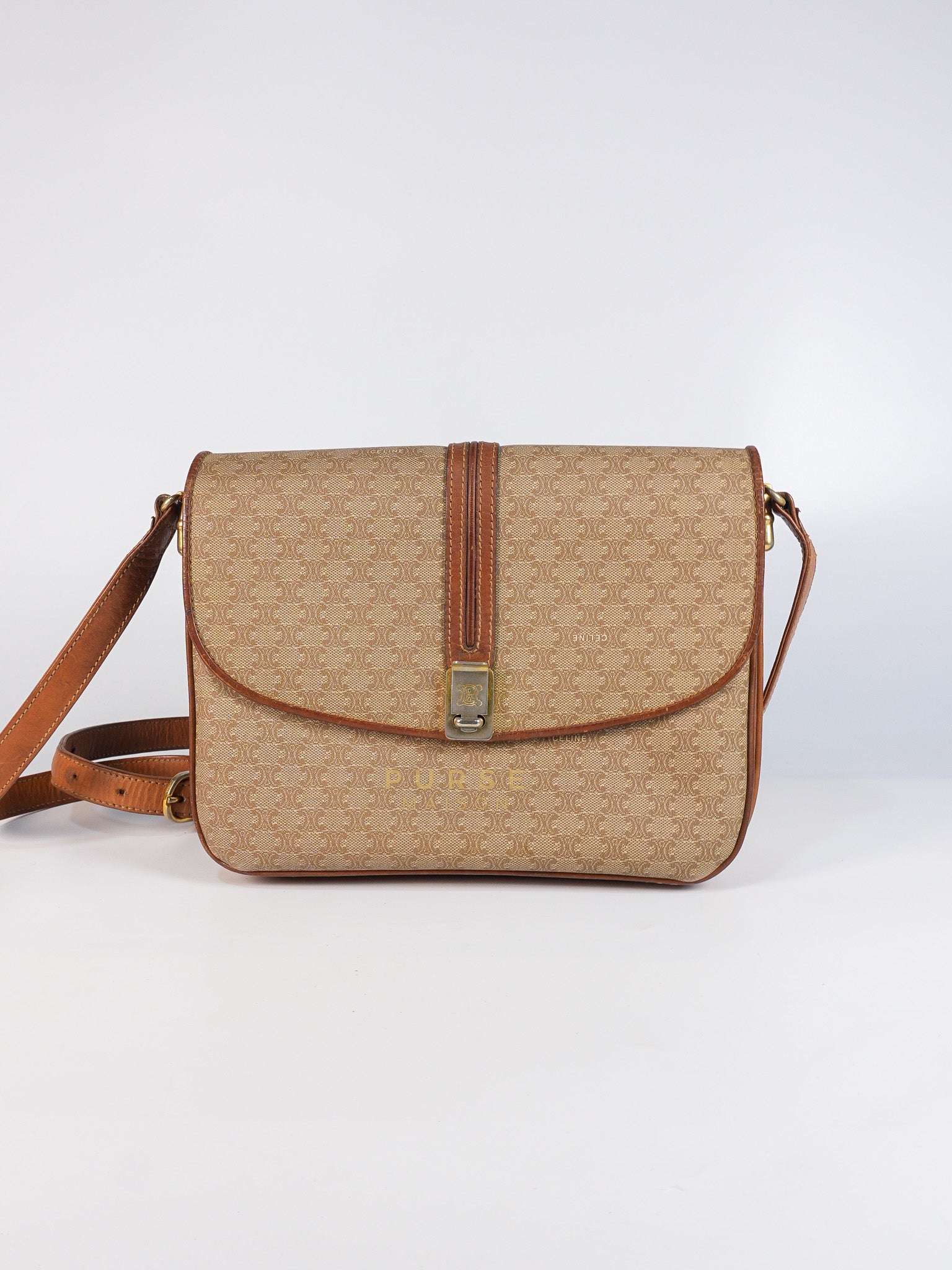 Macadam Crossbody Bag in Brown & Gold Hardware | Purse Maison Luxury Bags Shop