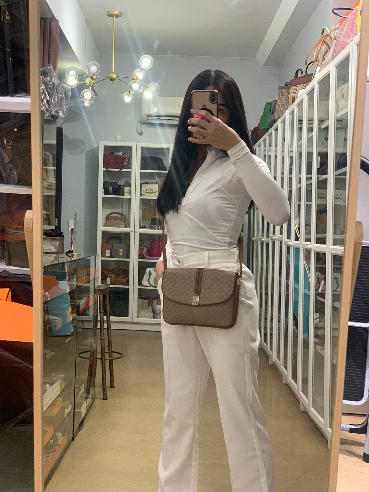 Macadam Crossbody Bag in Brown & Gold Hardware | Purse Maison Luxury Bags Shop