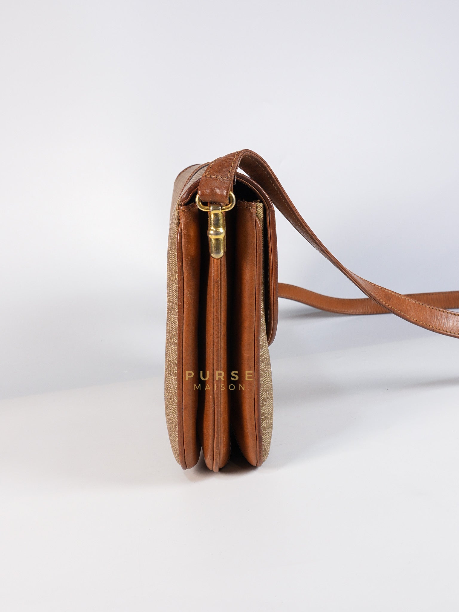 Macadam Crossbody Bag in Brown & Gold Hardware | Purse Maison Luxury Bags Shop