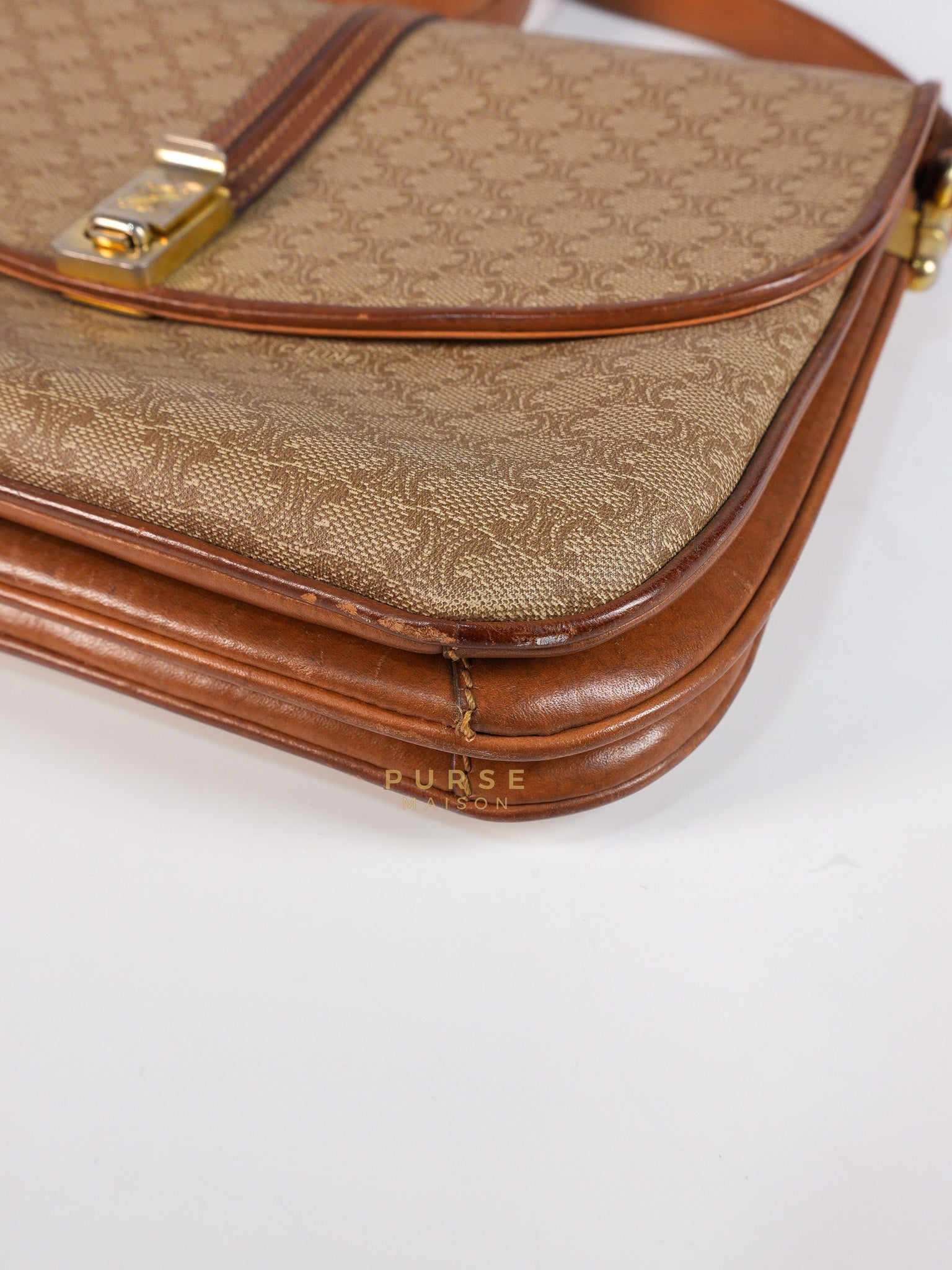 Macadam Crossbody Bag in Brown & Gold Hardware | Purse Maison Luxury Bags Shop