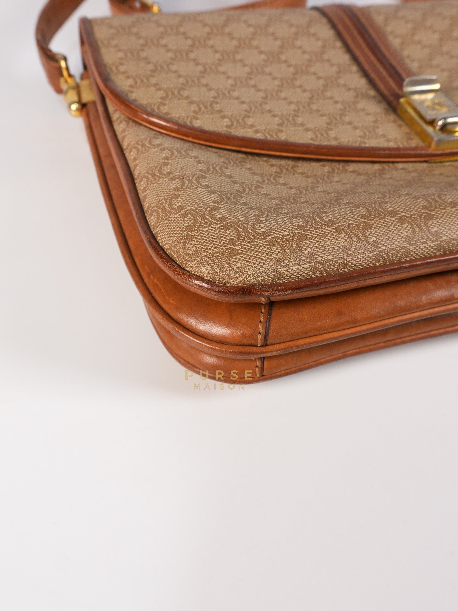 Macadam Crossbody Bag in Brown & Gold Hardware | Purse Maison Luxury Bags Shop