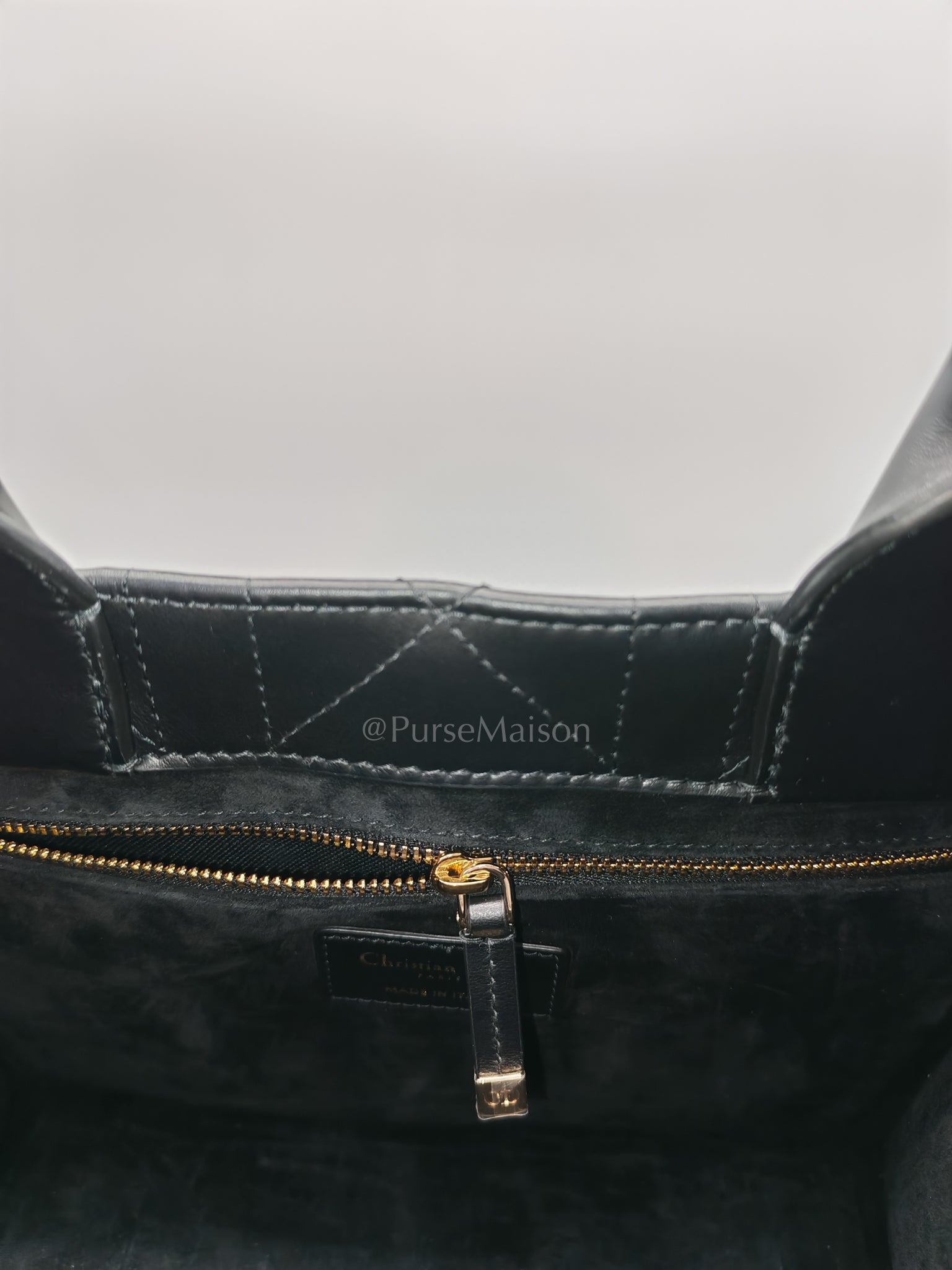 Macrocannage Booktote Small in Black Lambskin Leather Shoulder Bag | Purse Maison Luxury Bags Shop