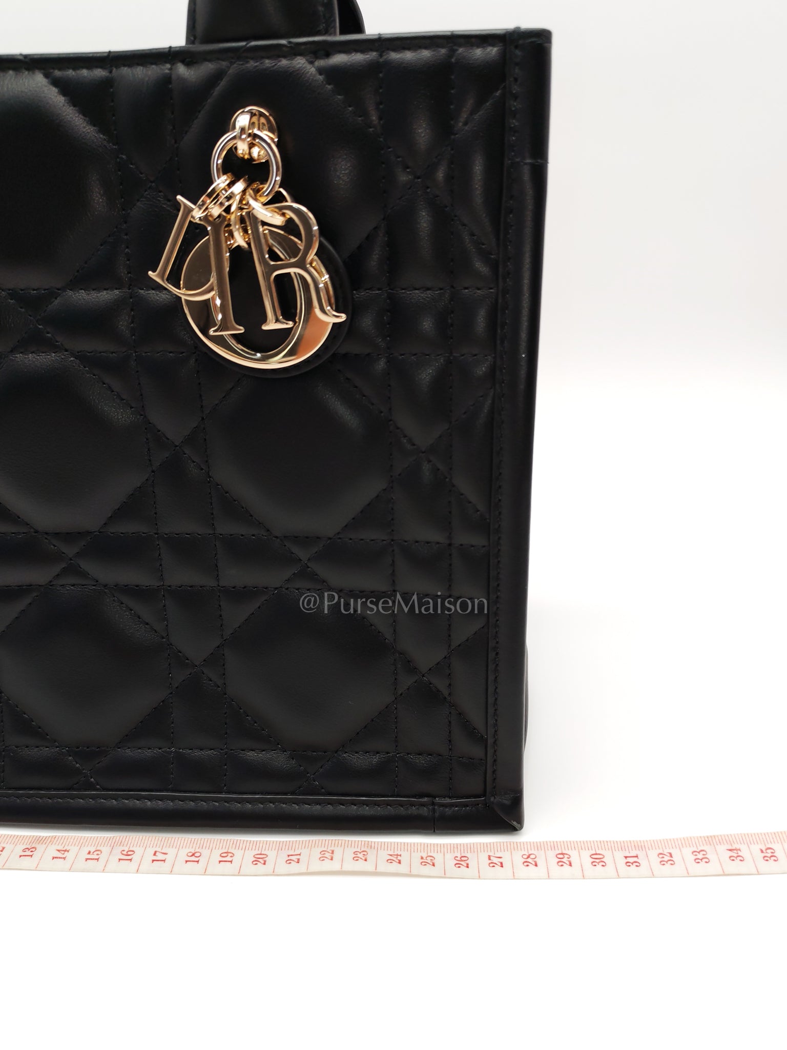 Macrocannage Booktote Small in Black Lambskin Leather Shoulder Bag | Purse Maison Luxury Bags Shop