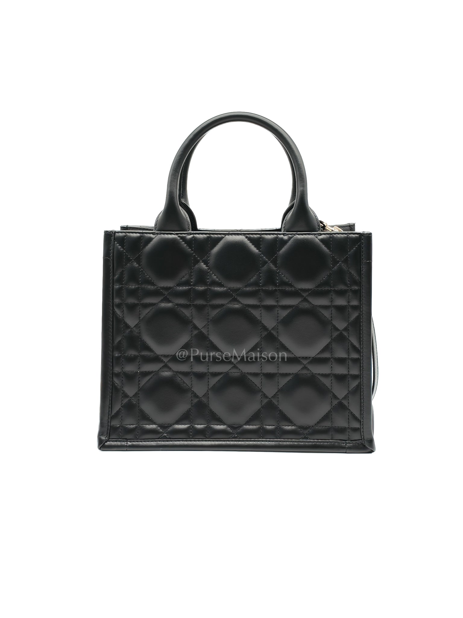 Macrocannage Booktote Small in Black Lambskin Leather Shoulder Bag | Purse Maison Luxury Bags Shop