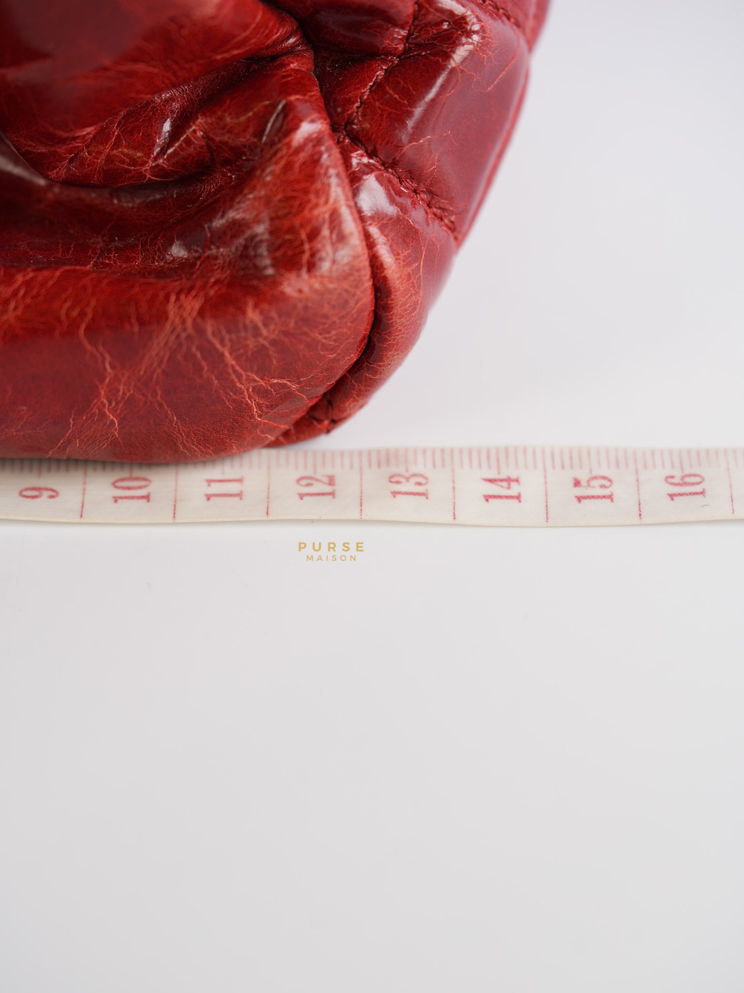 Mademoiselle Red Bowling Bag Quilted Patent Leather and Silver Hardware Series 15 | Purse Maison Luxury Bags Shop