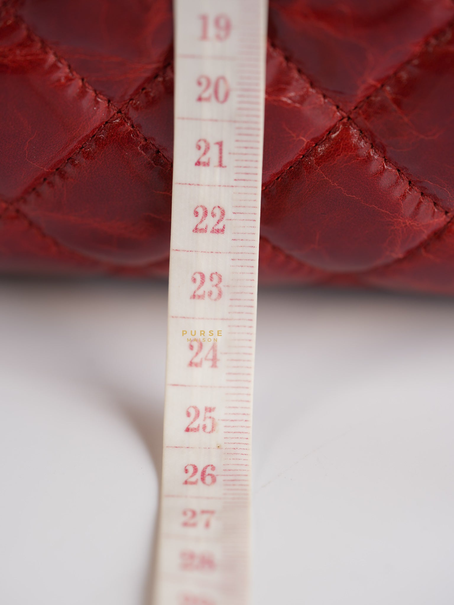 Mademoiselle Red Bowling Bag Quilted Patent Leather and Silver Hardware Series 15 | Purse Maison Luxury Bags Shop