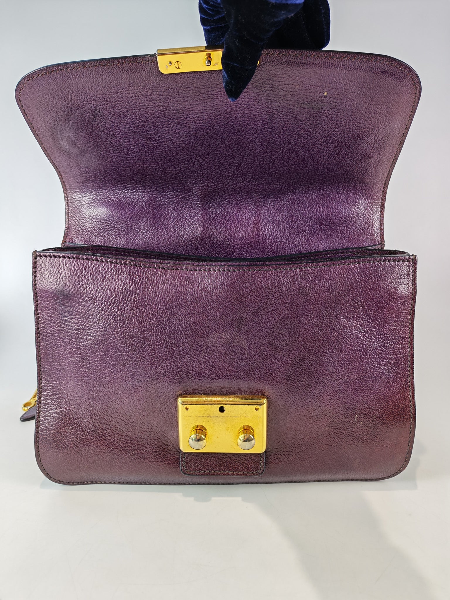 Madras Flap Bag in Burgundy Leather 2way Handbag with Top Handle | Purse Maison Luxury Bags Shop