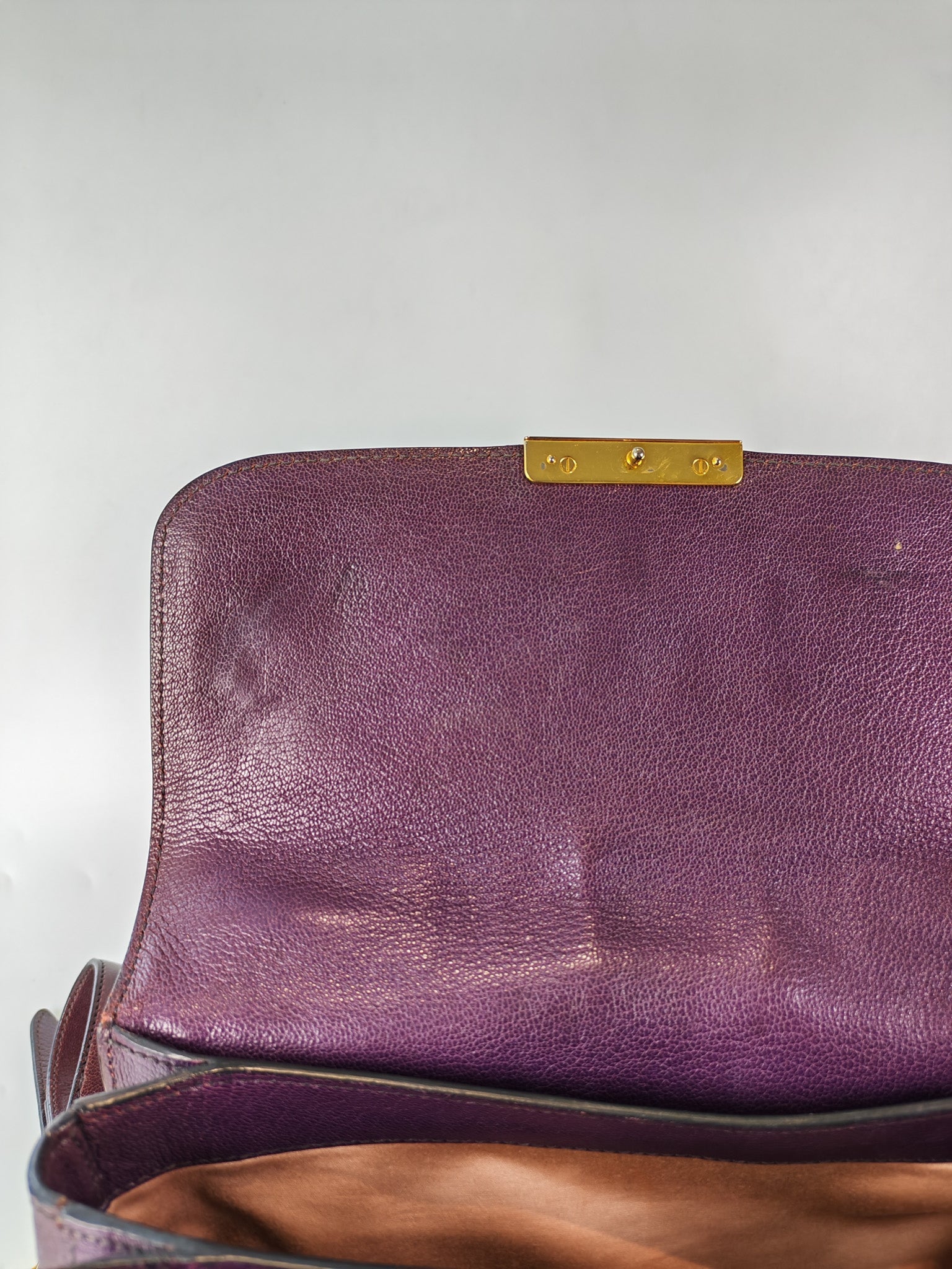 Madras Flap Bag in Burgundy Leather 2way Handbag with Top Handle | Purse Maison Luxury Bags Shop